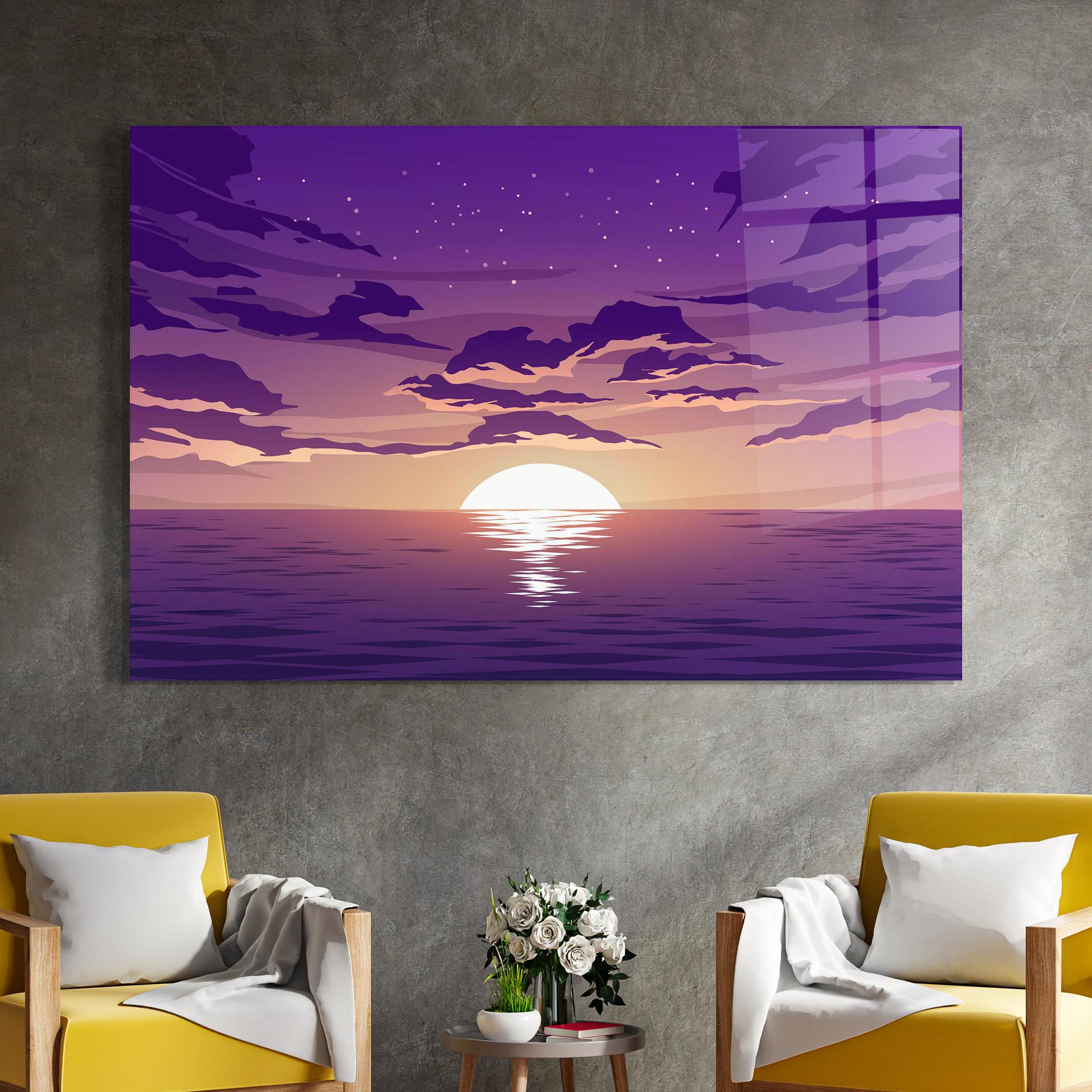 Стъклена картина Cloud Purple mockup 4