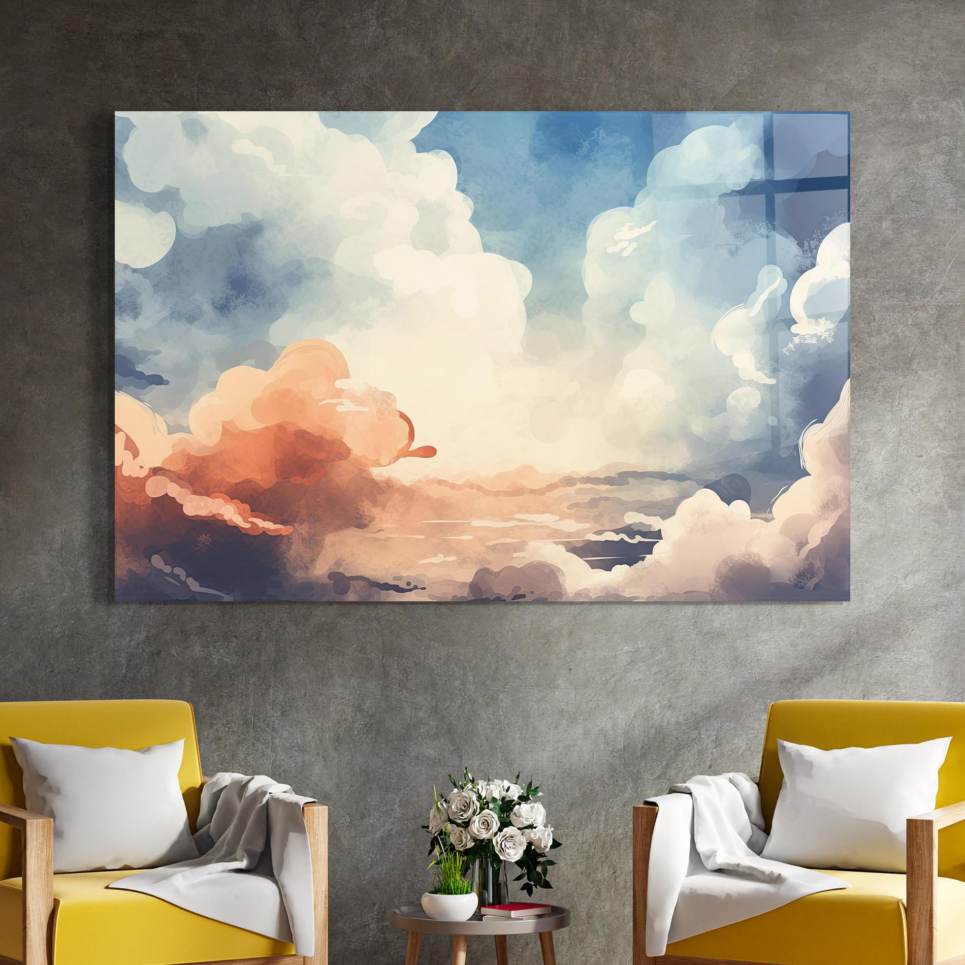 Стъклена картина Clouds Painting mockup 4