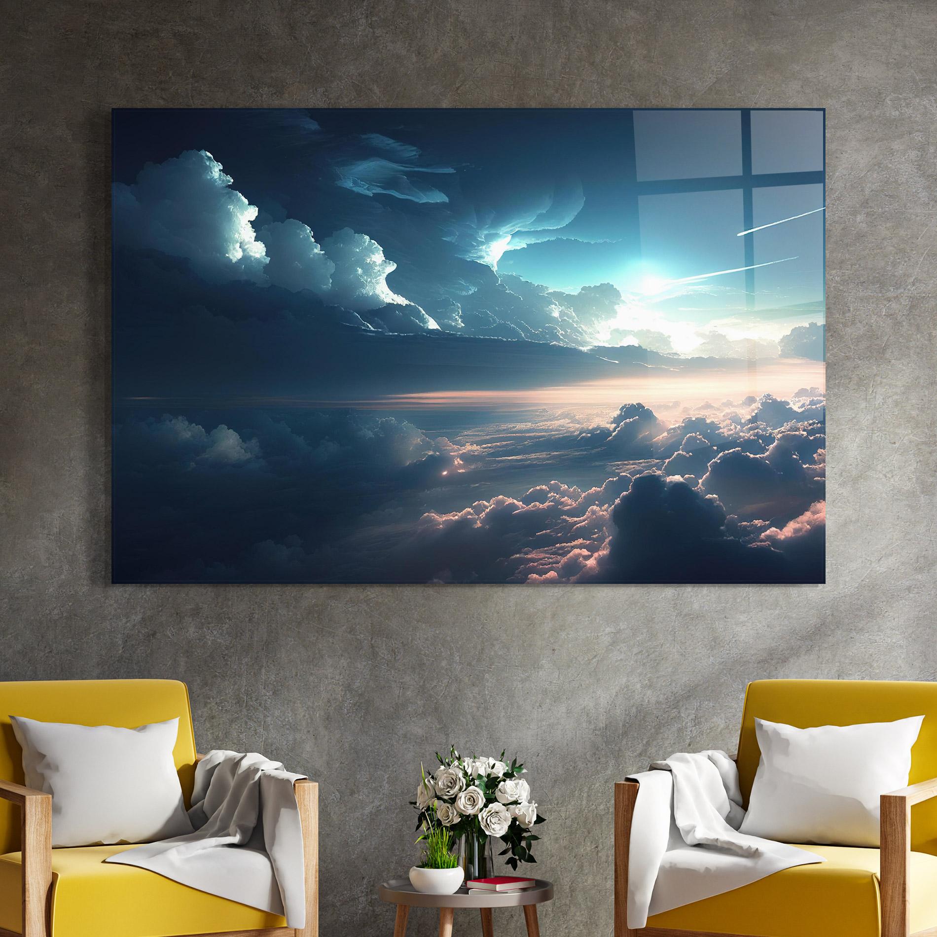 Стъклена картина Dark Clouds mockup 4