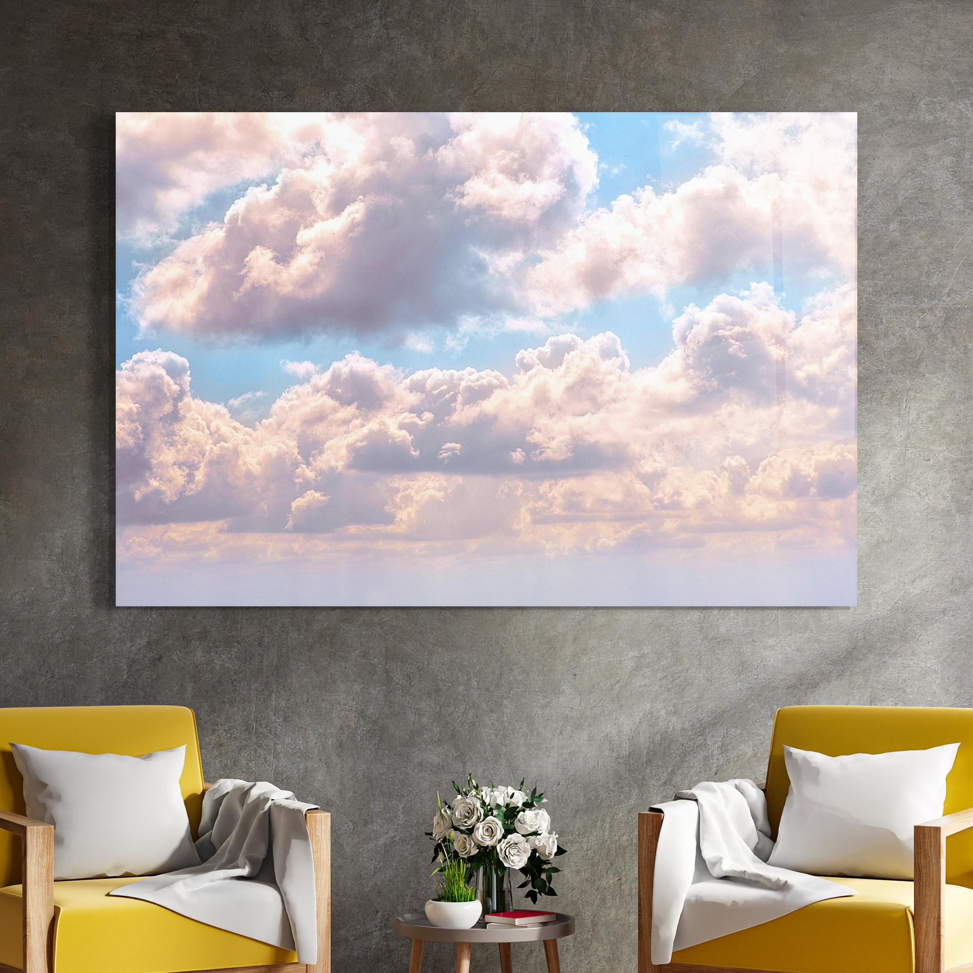 Стъклена картина Dreamy Clouds mockup 4