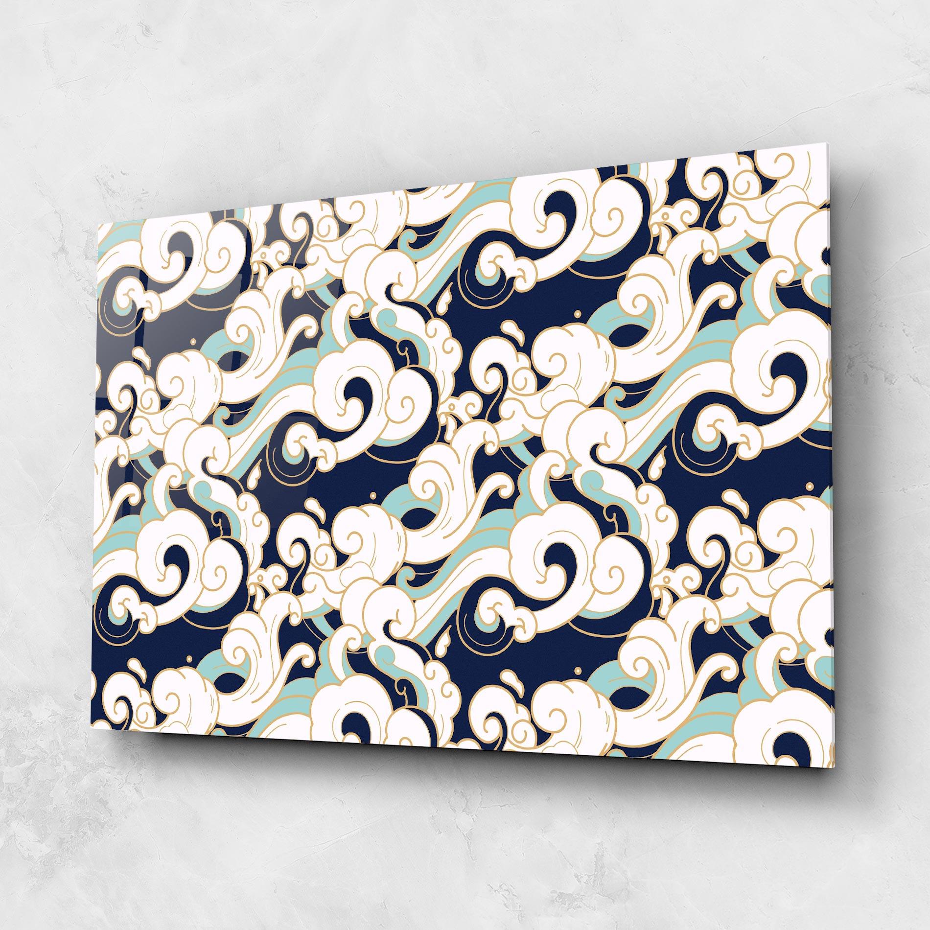 Стъклена картина Blue Green Cloud mockup 1