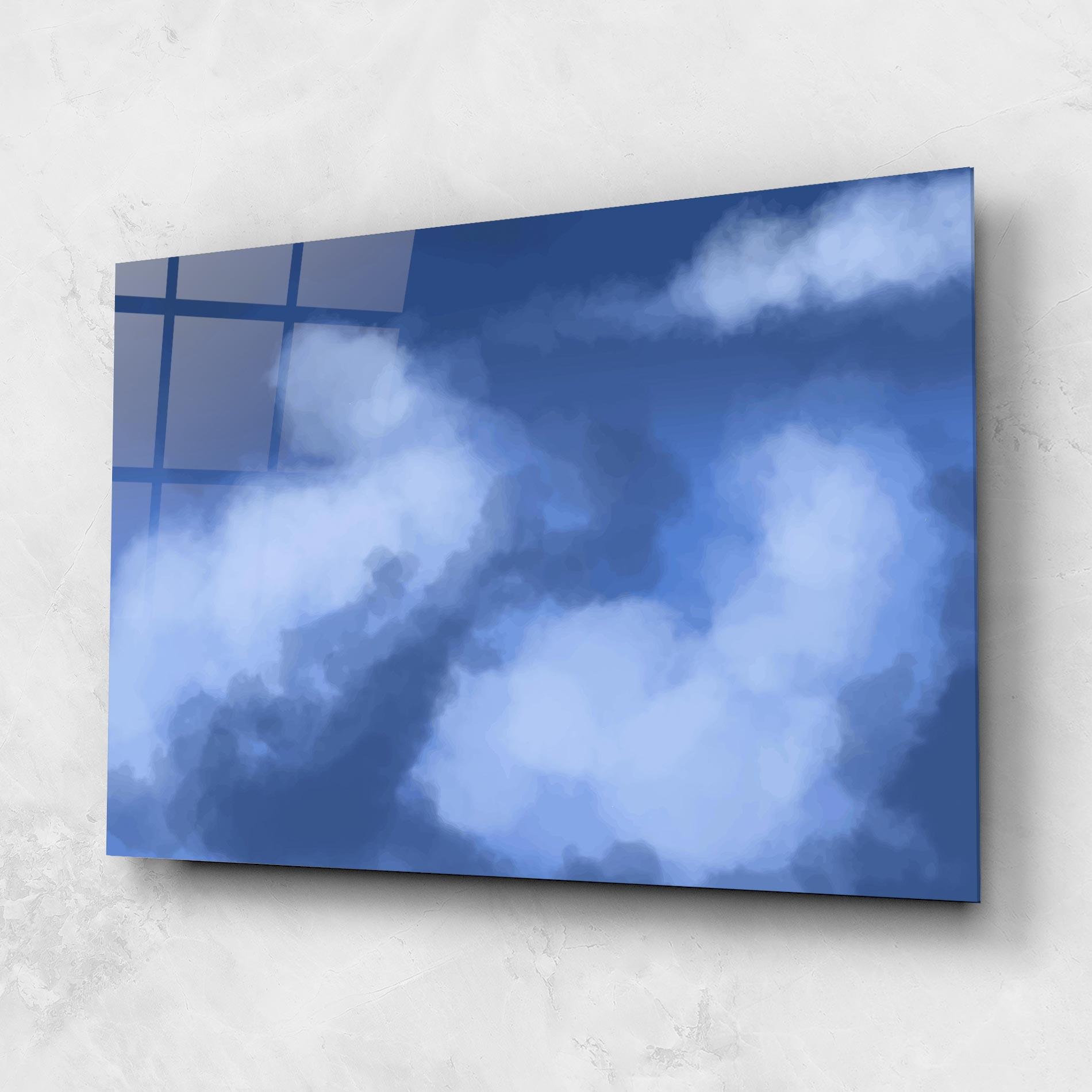 Стъклена картина Blue Mix Clouds mockup 1