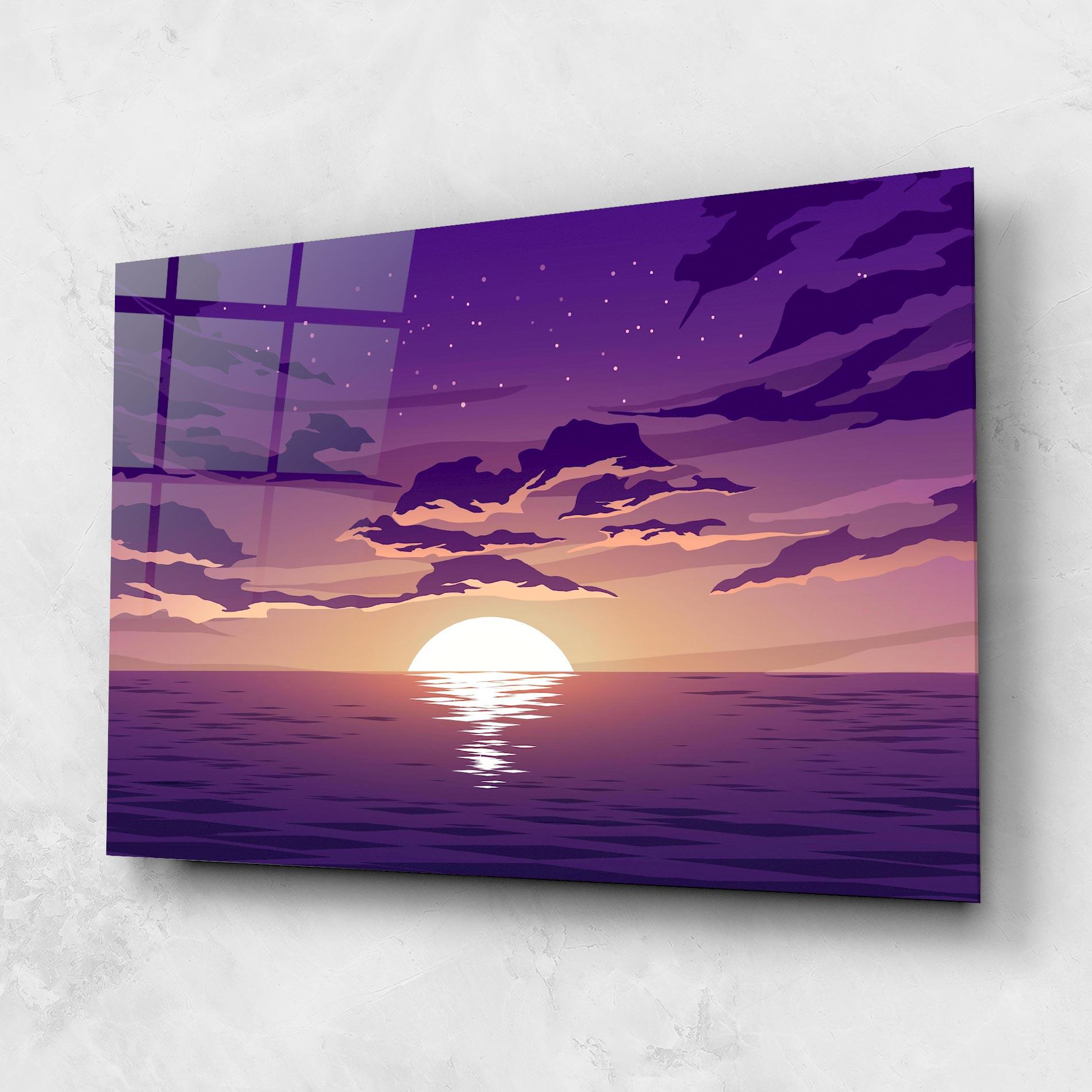 Стъклена картина Cloud Purple mockup 1