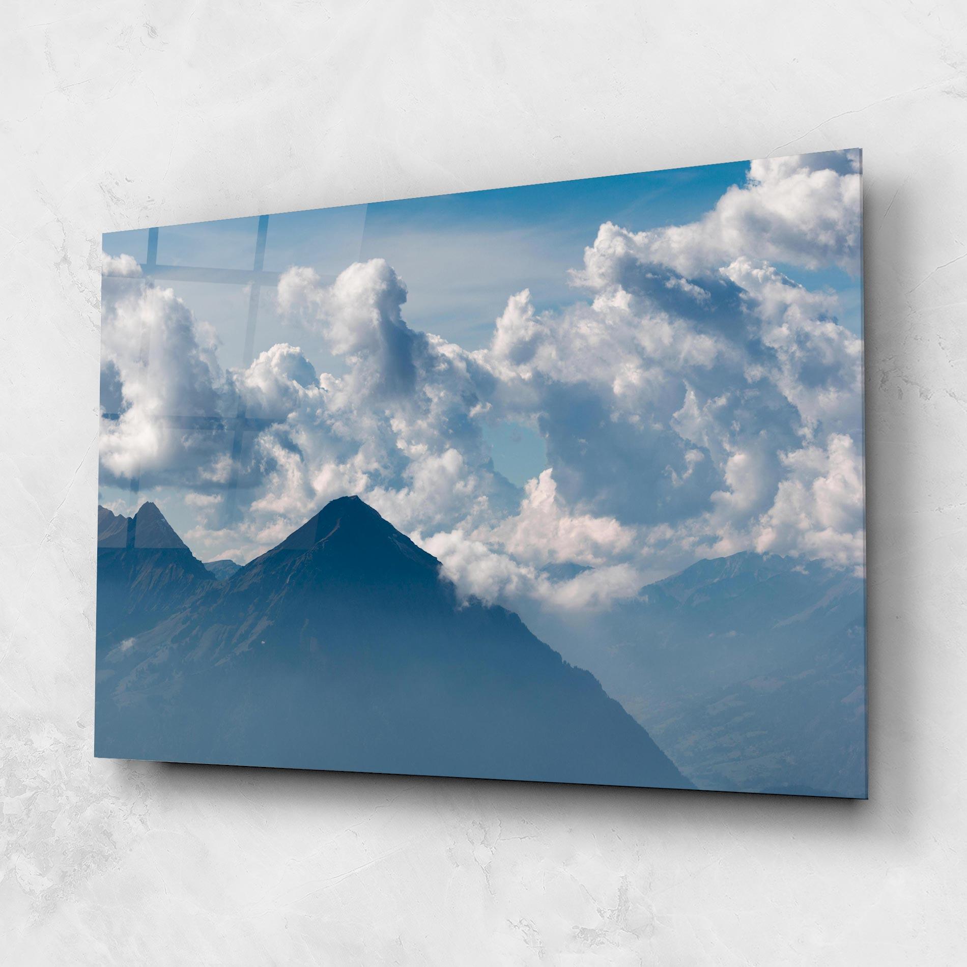 Стъклена картина Cloudy View Mountain mockup 1