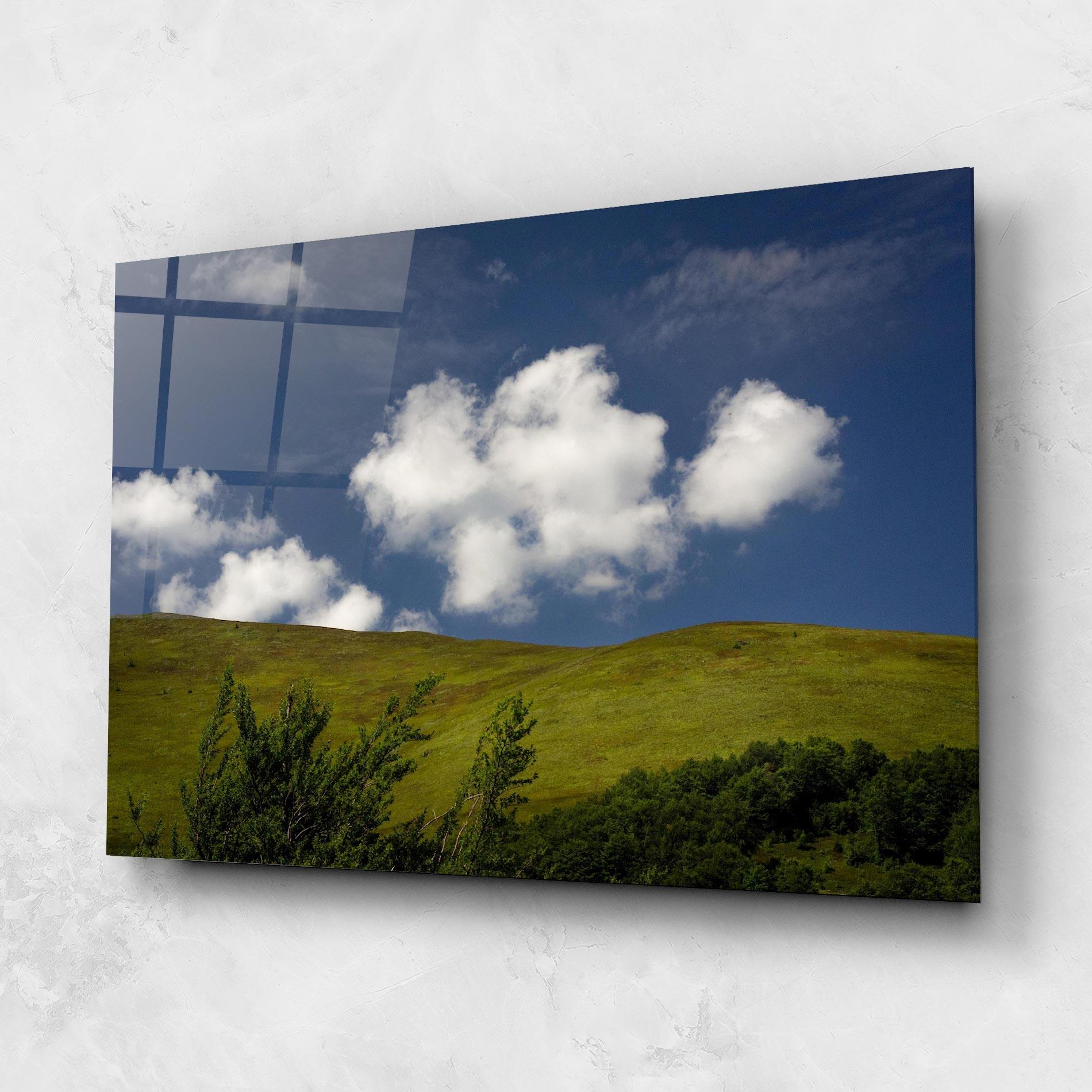 Стъклена картина Grass View Cloud mockup 1