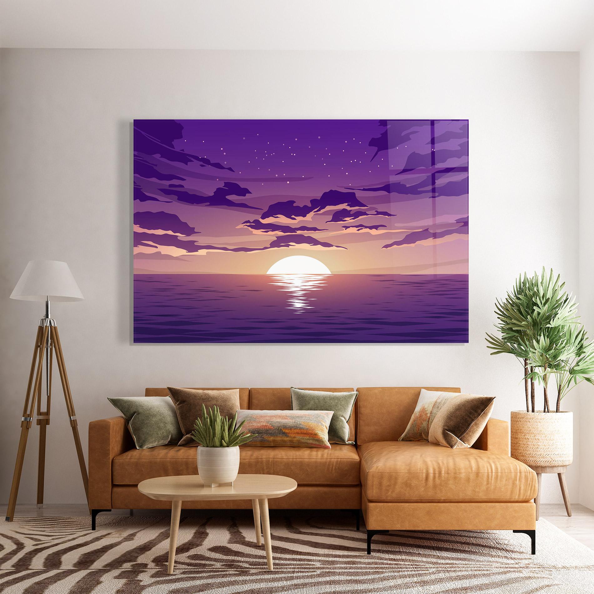 Стъклена картина Cloud Purple mockup 7