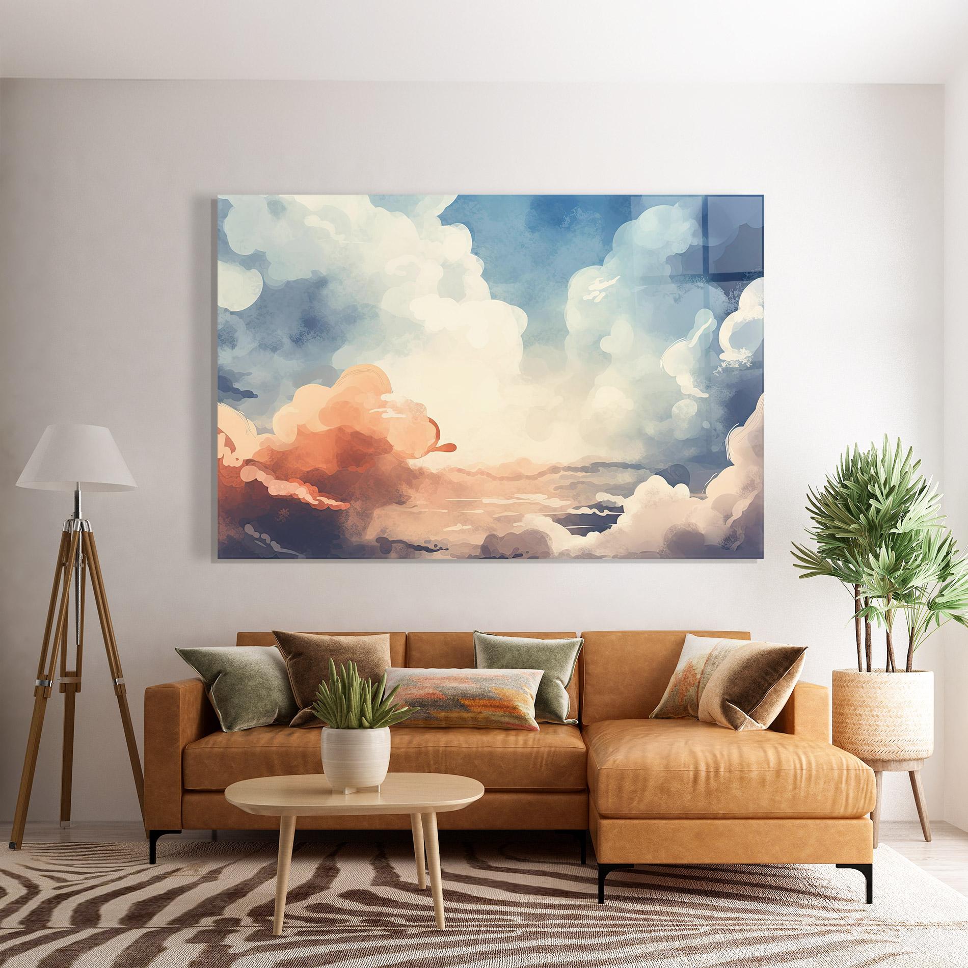 Стъклена картина Clouds Painting mockup 7