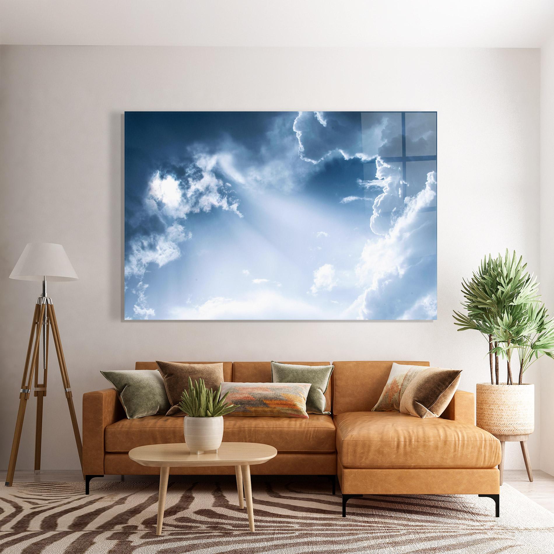 Стъклена картина Dark Blue Sky mockup 7