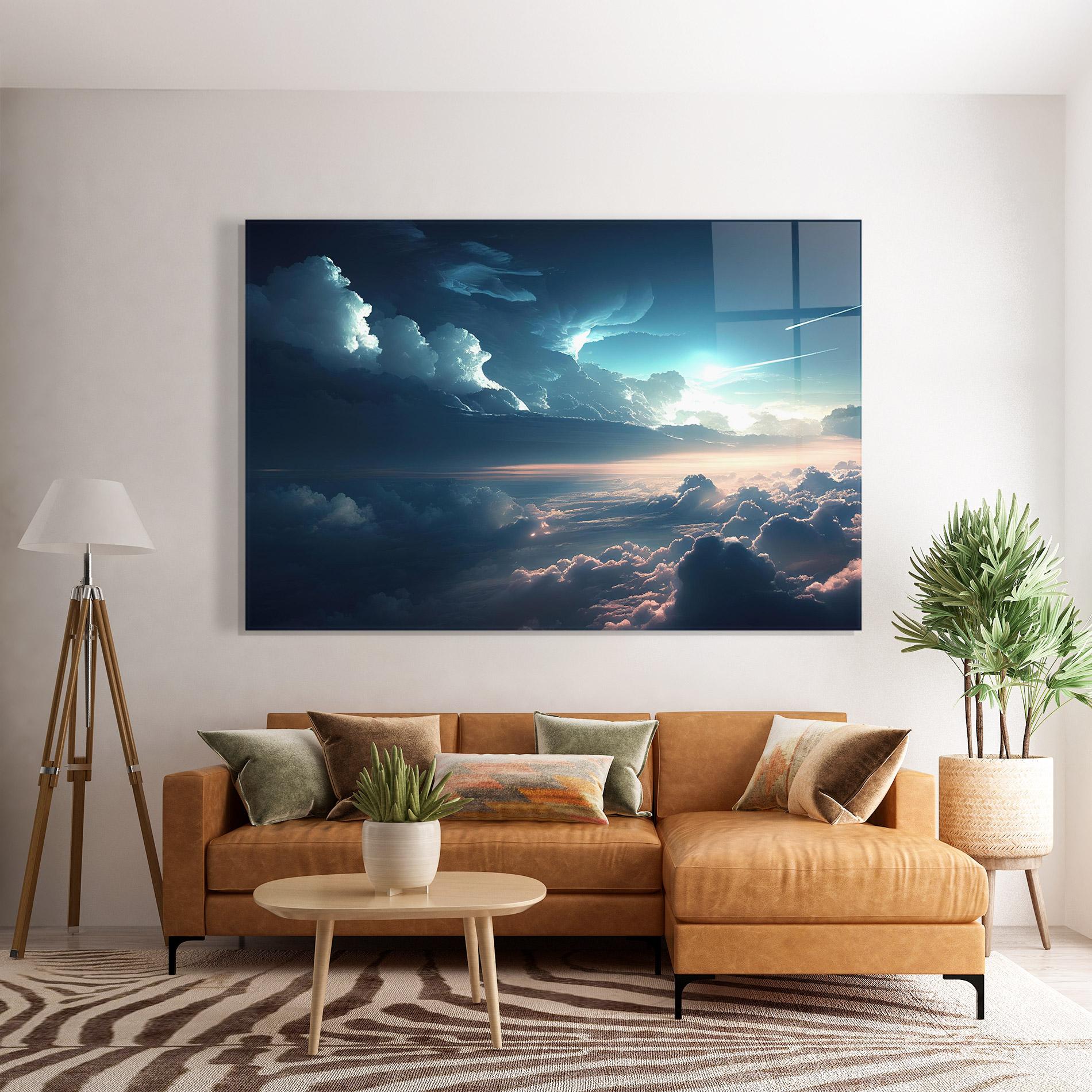 Стъклена картина Dark Clouds mockup 7