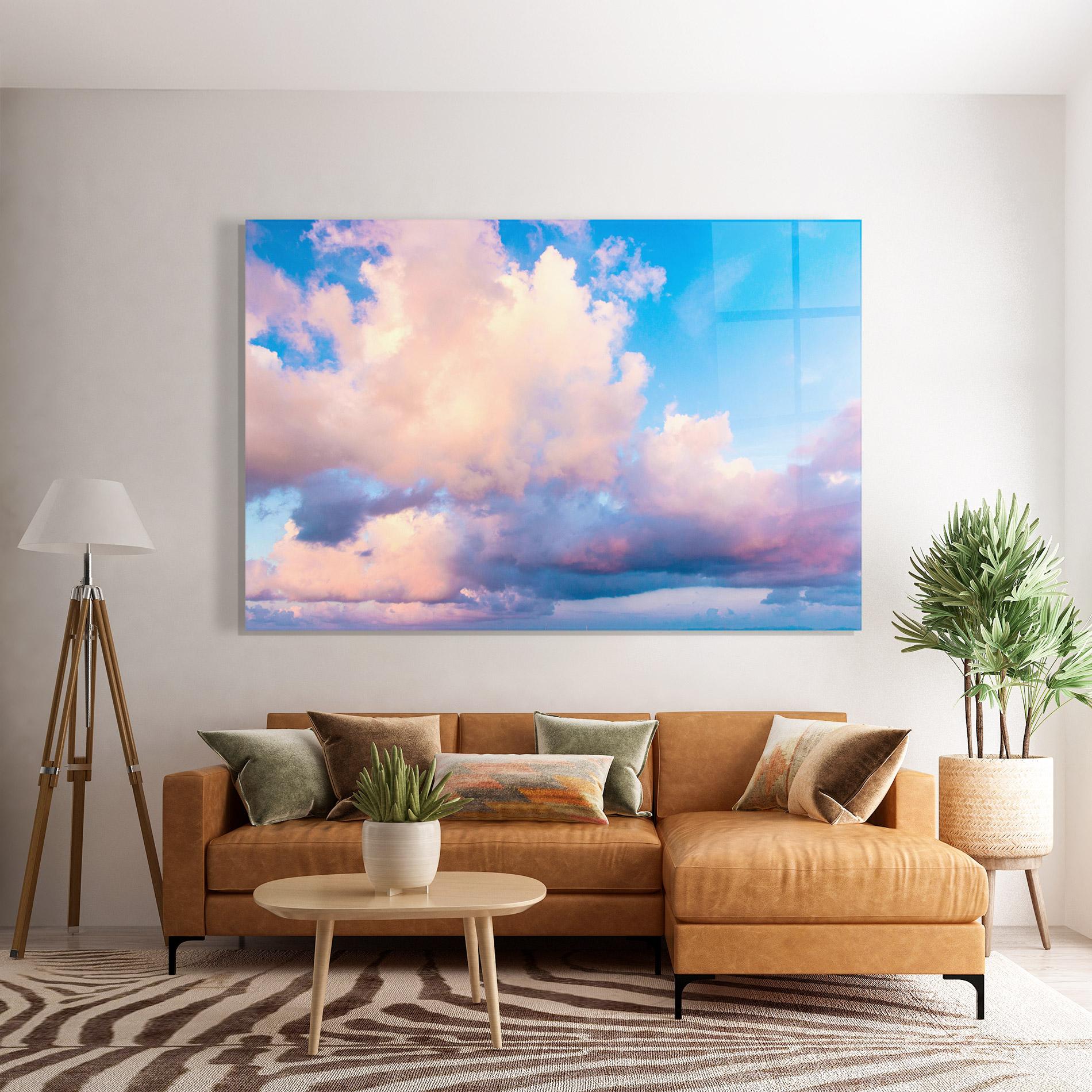 Стъклена картина Dreamy Pink Clouds mockup 7