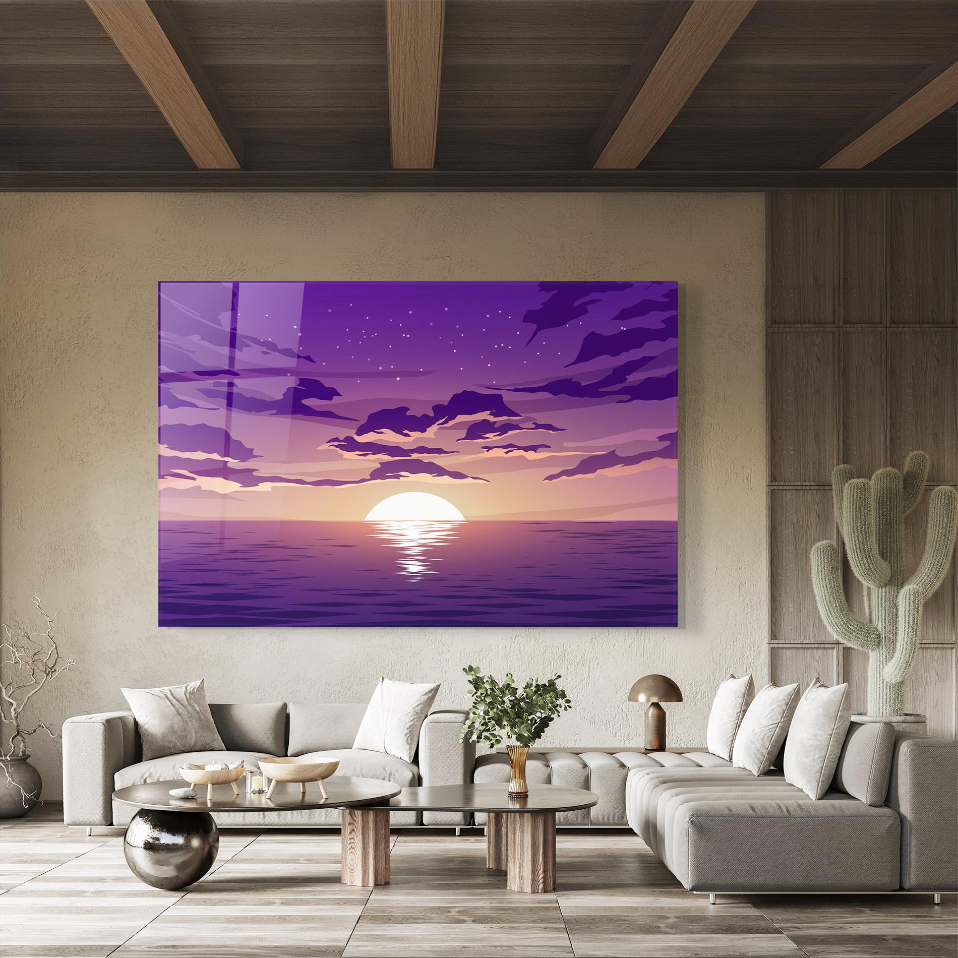 Стъклена картина Cloud Purple mockup 8