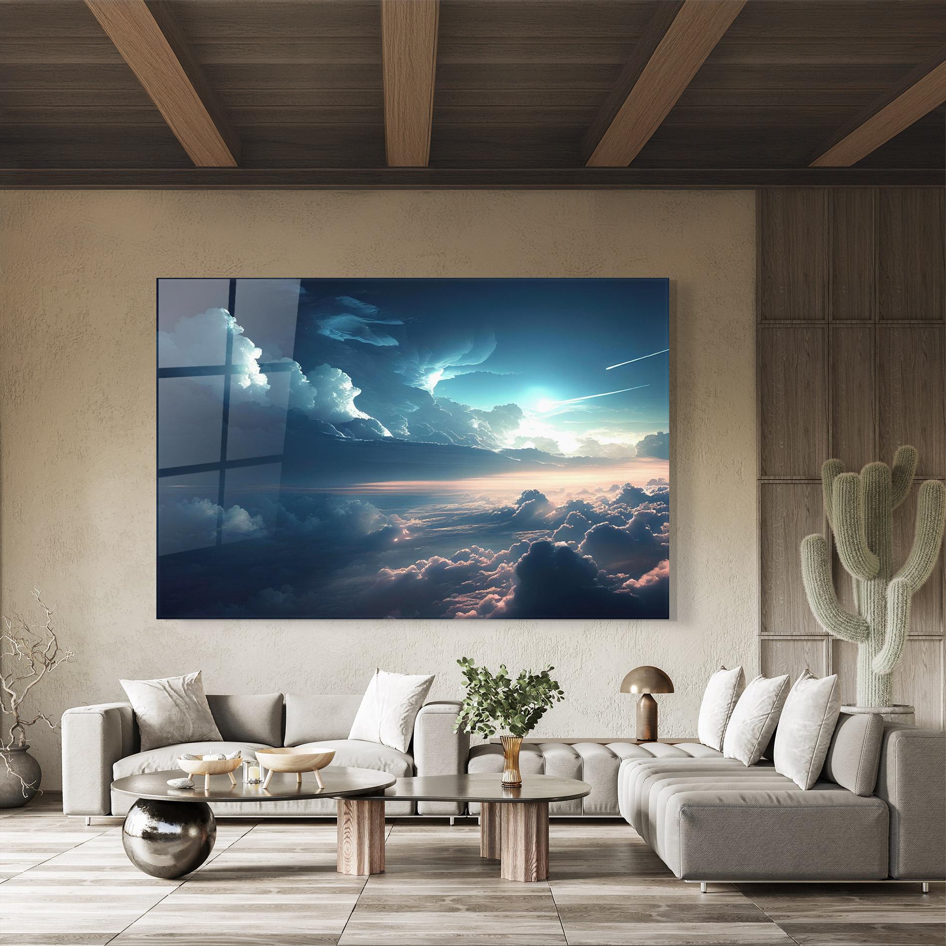 Стъклена картина Dark Clouds mockup 8