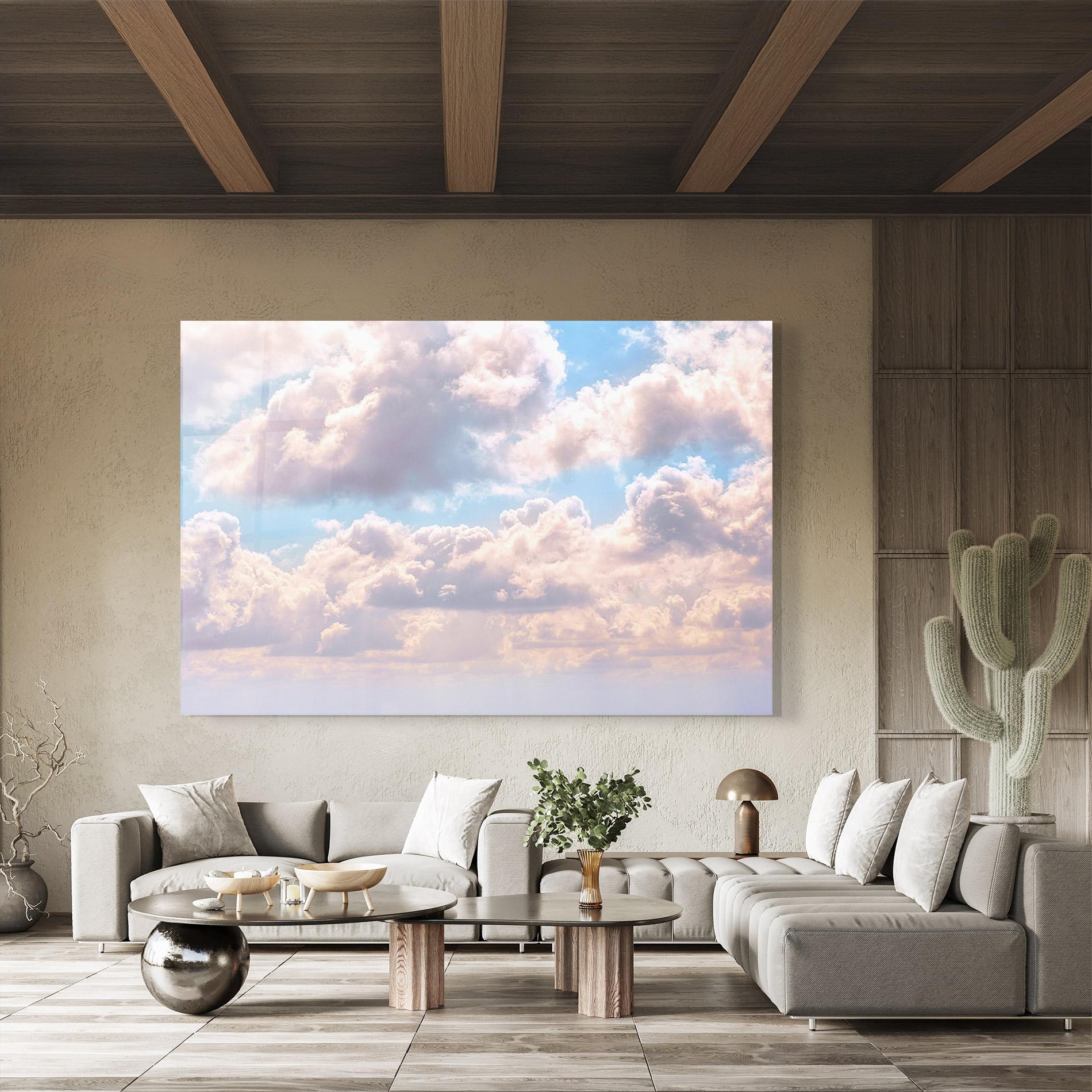 Стъклена картина Dreamy Clouds mockup 8