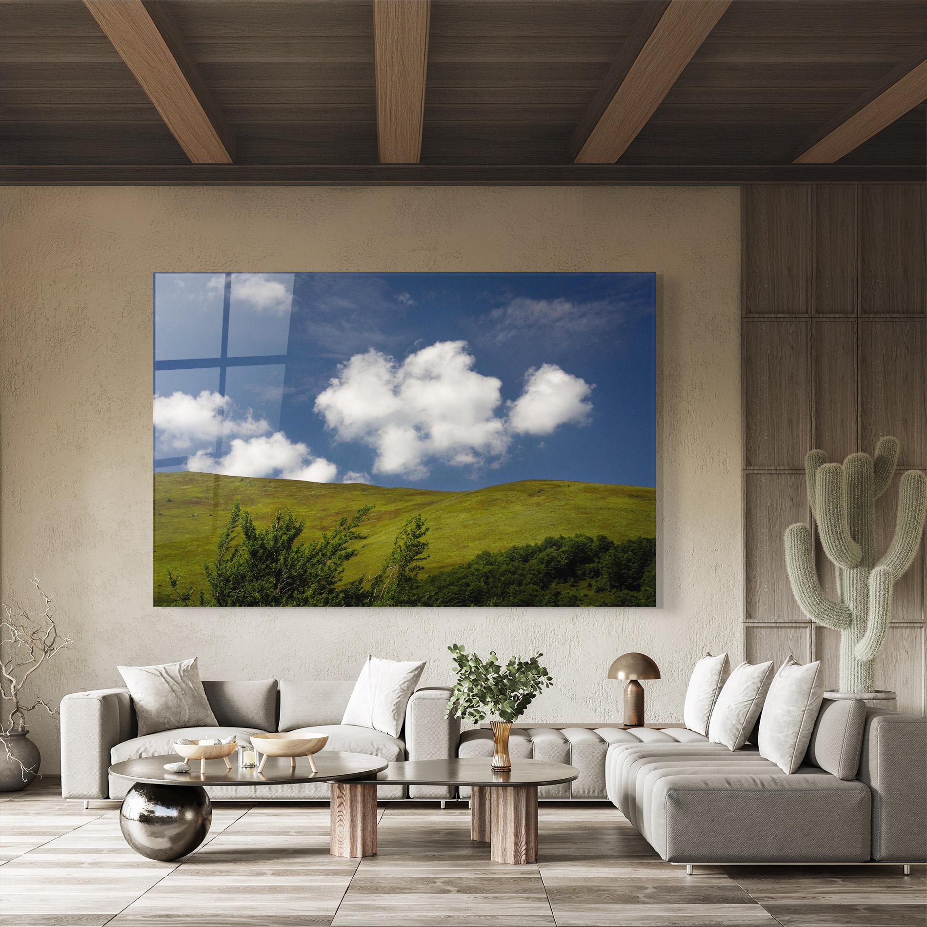 Стъклена картина Grass View Cloud mockup 8