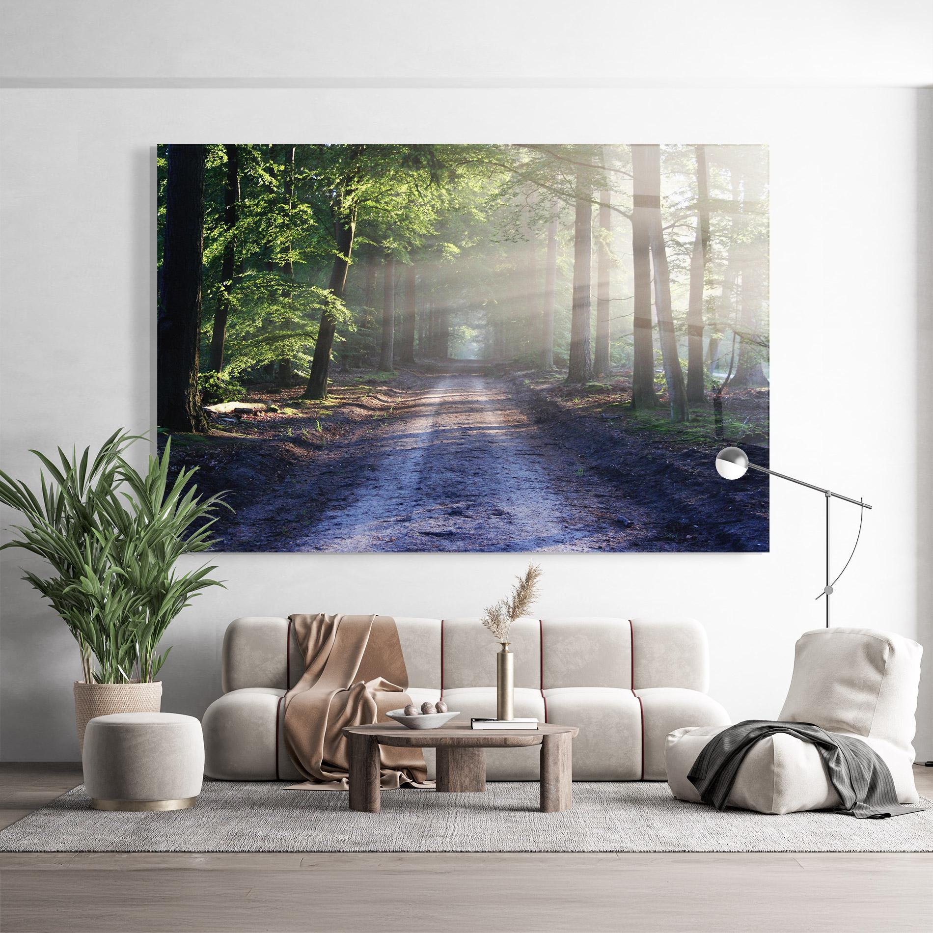 Стъклена картина Forest Road mockup 9