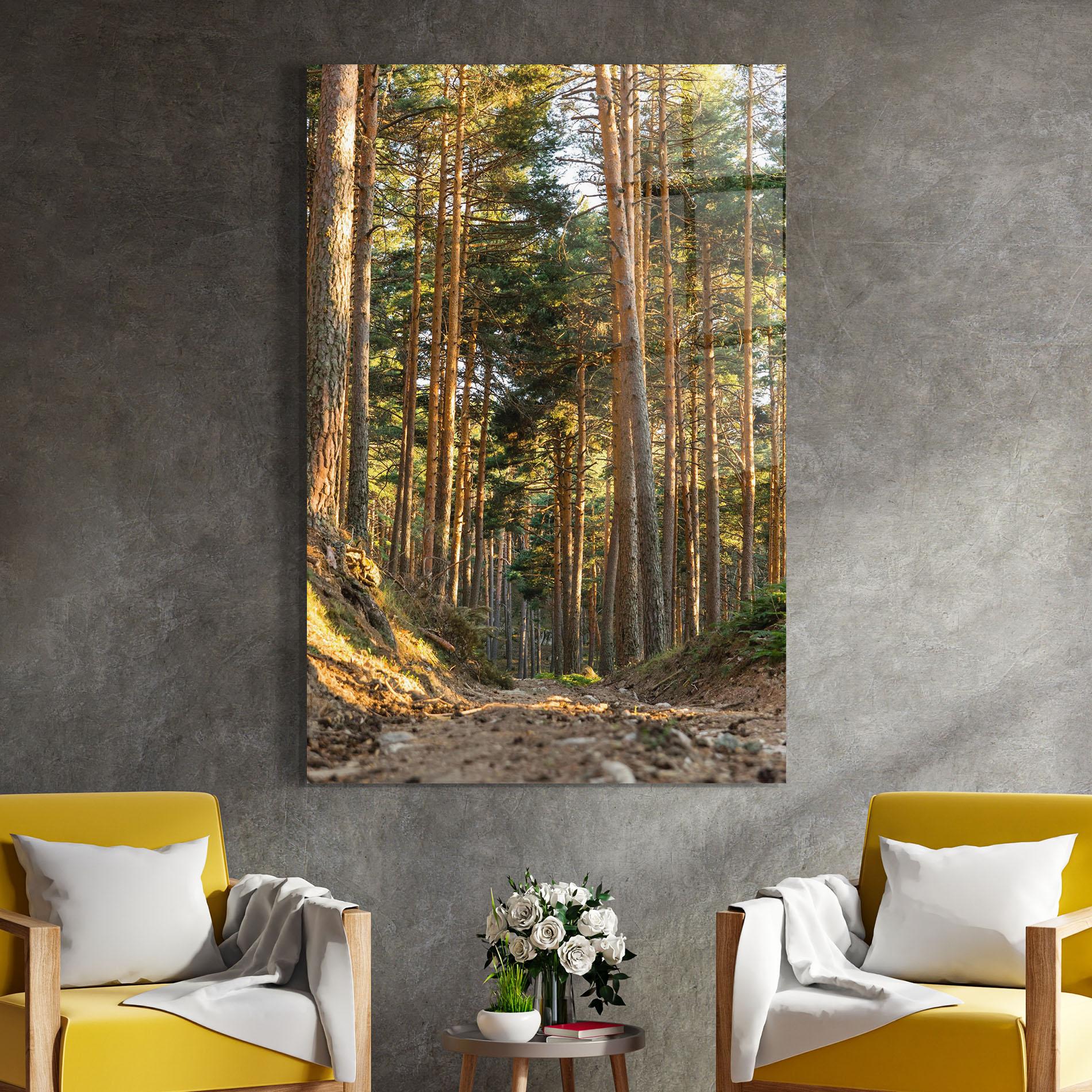 Стъклена картина Big Trees Forest mockup 4