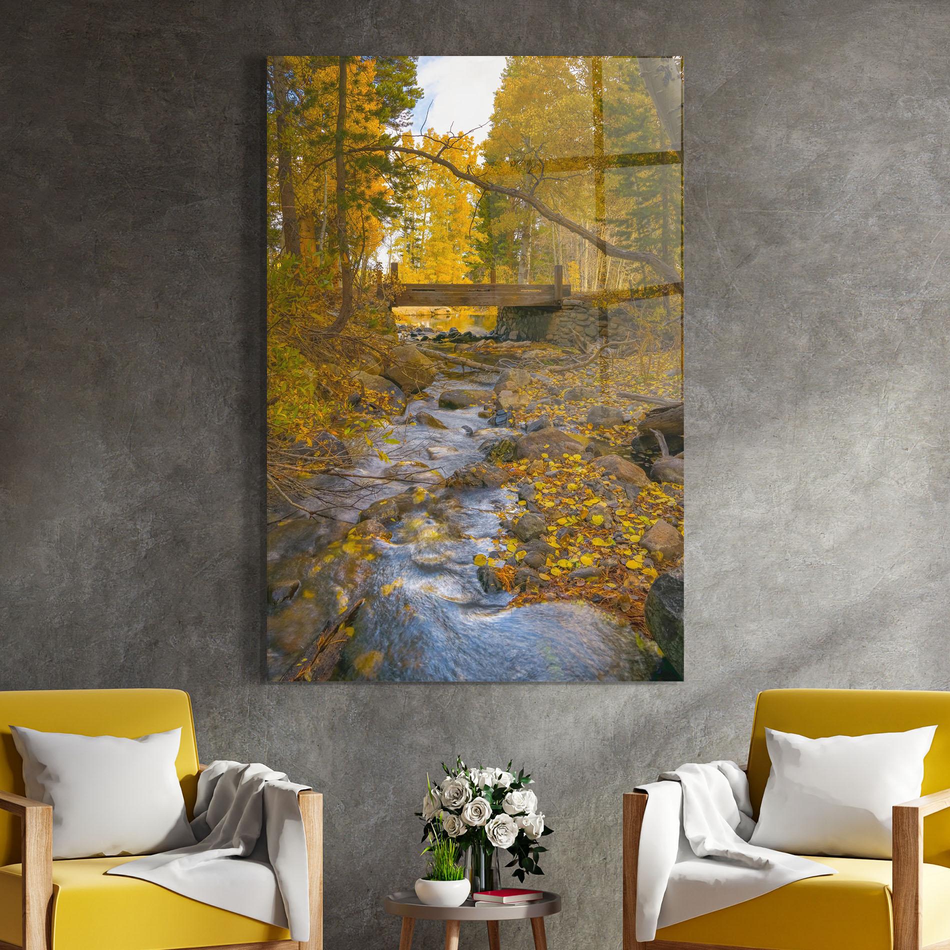 Стъклена картина Yellow View Forest mockup 4