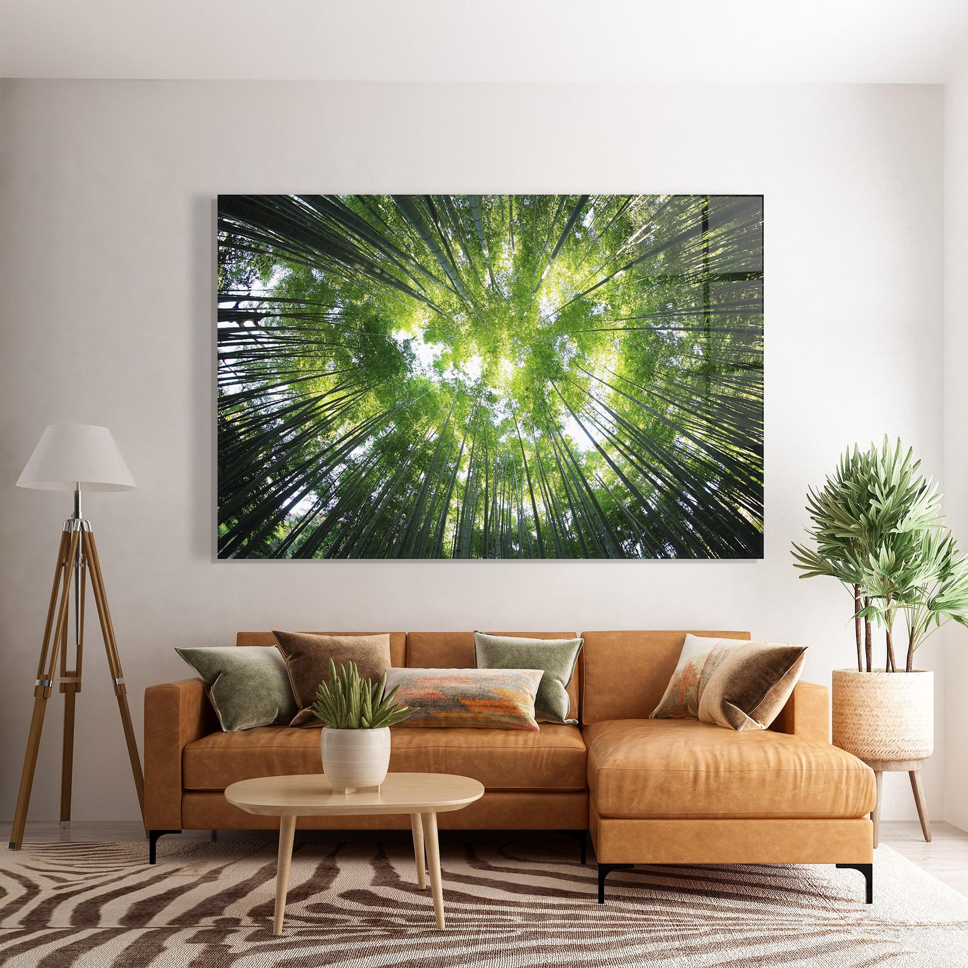 Стъклена картина Big Trees Morning mockup 7