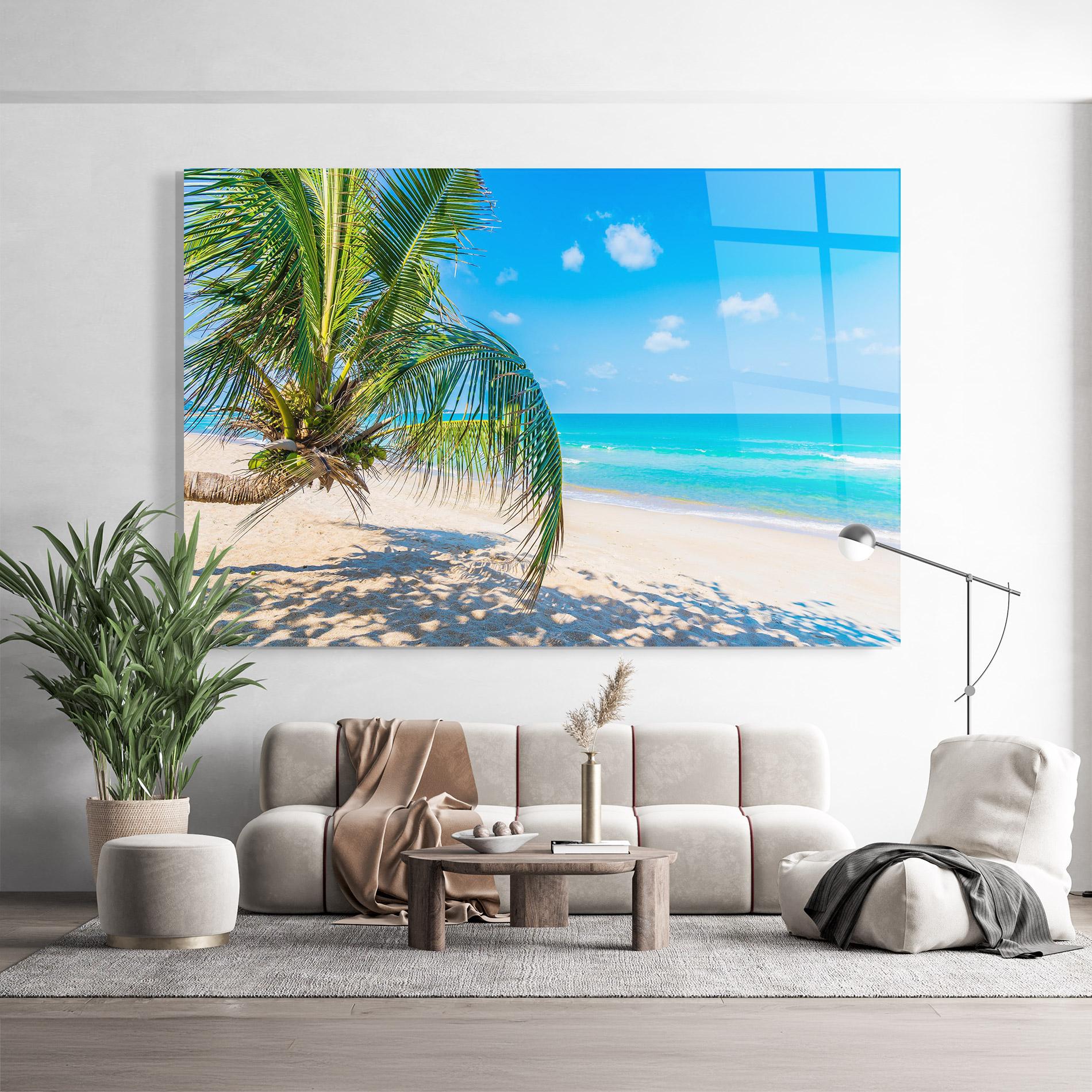 Стъклена картина Tropical Beach View mockup 9