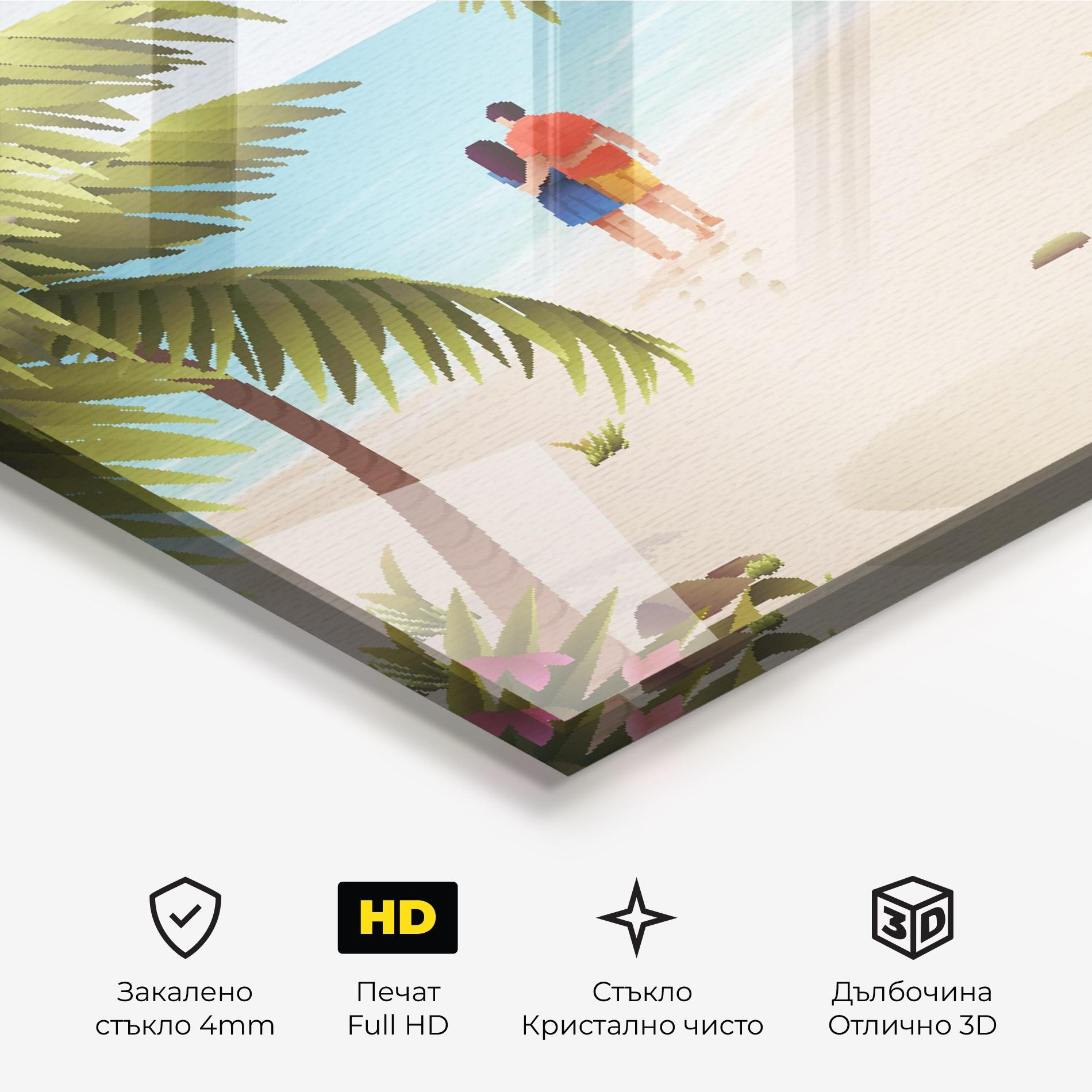 Стъклена картина Couple Beach mockup 3