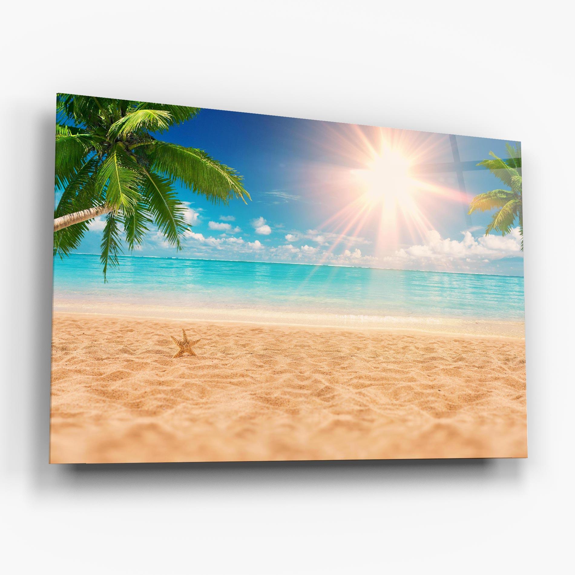 Стъклена картина Exotic Beach Ocean mockup 6