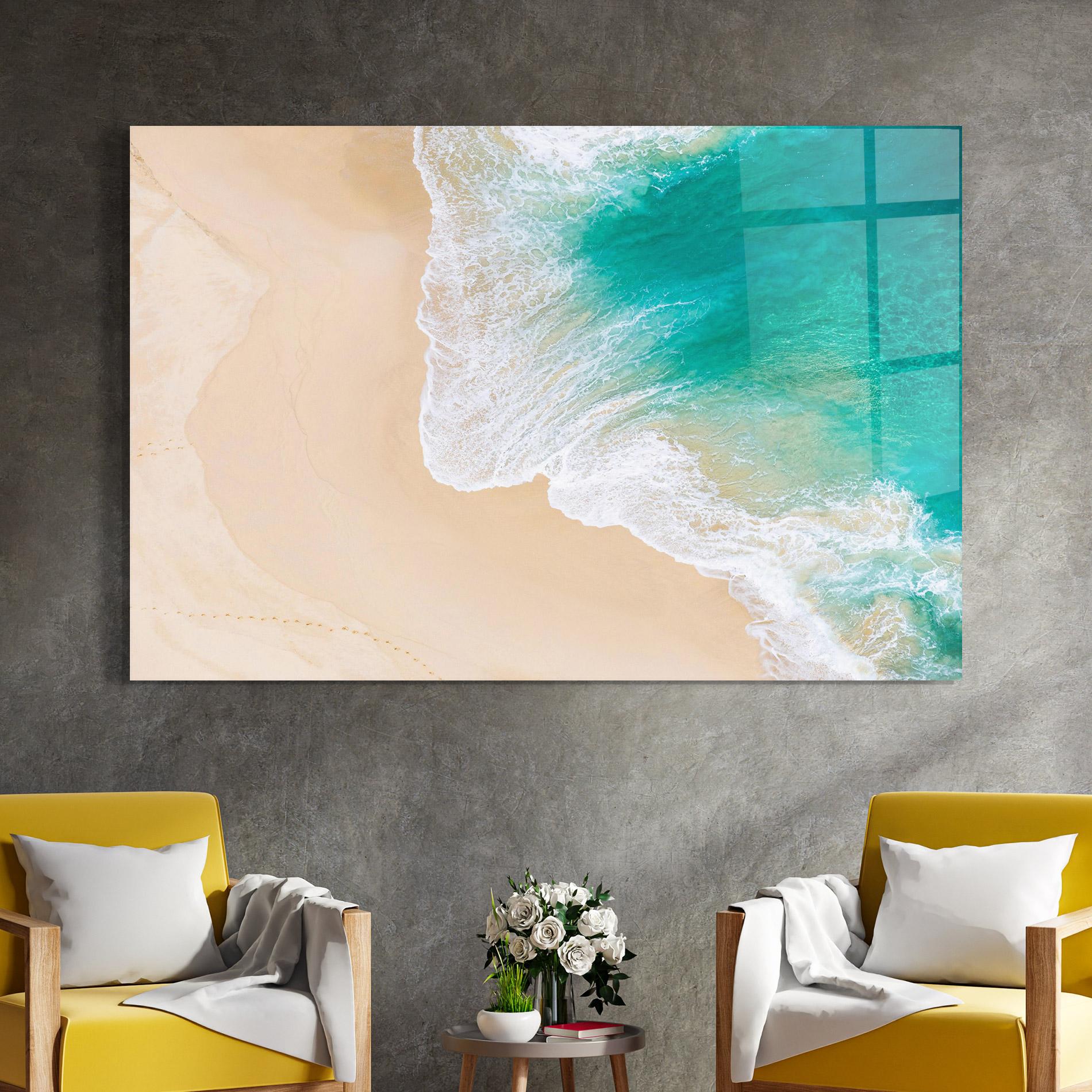 Стъклена картина Beautiful Blue Waves mockup 4