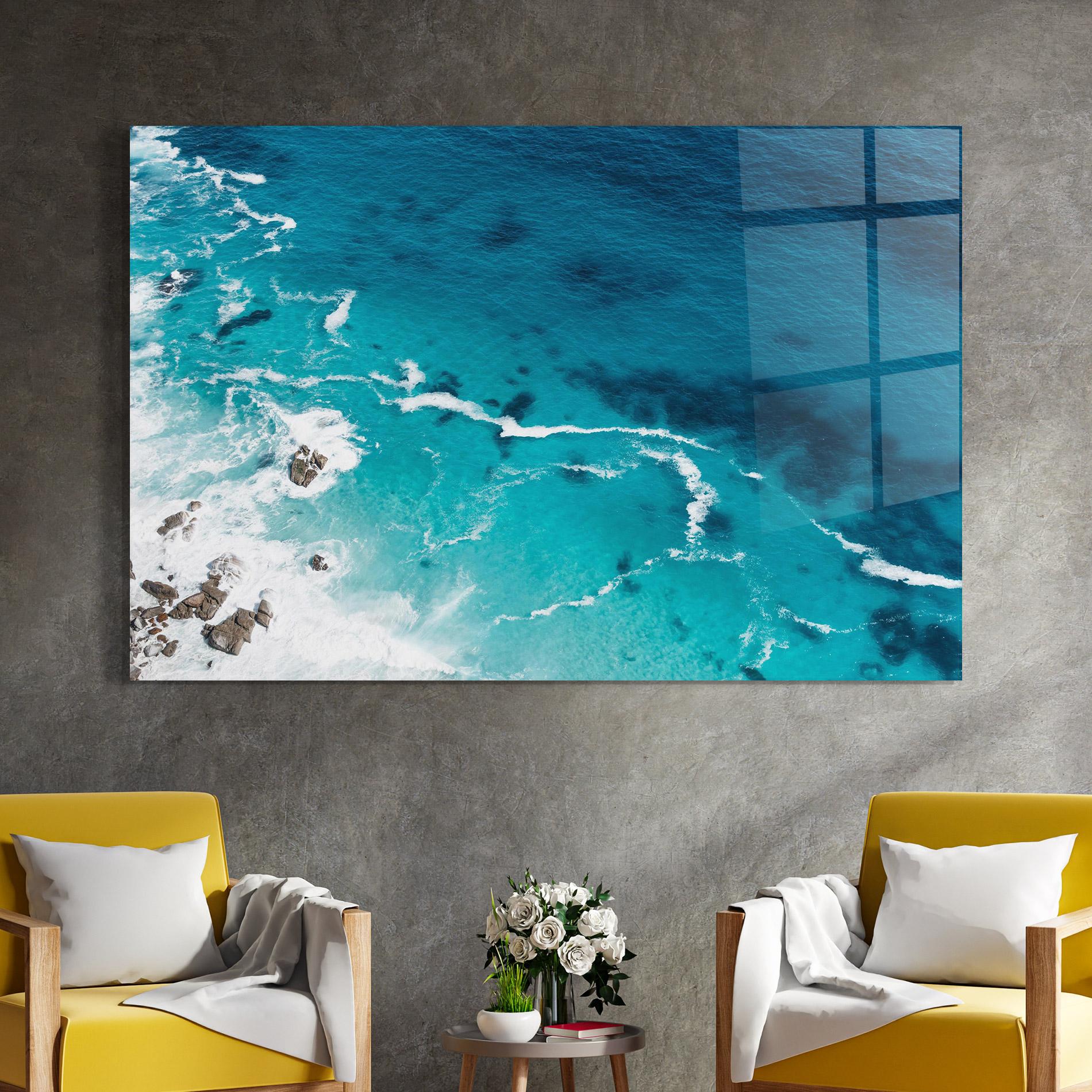 Стъклена картина Blue Water Beach mockup 4