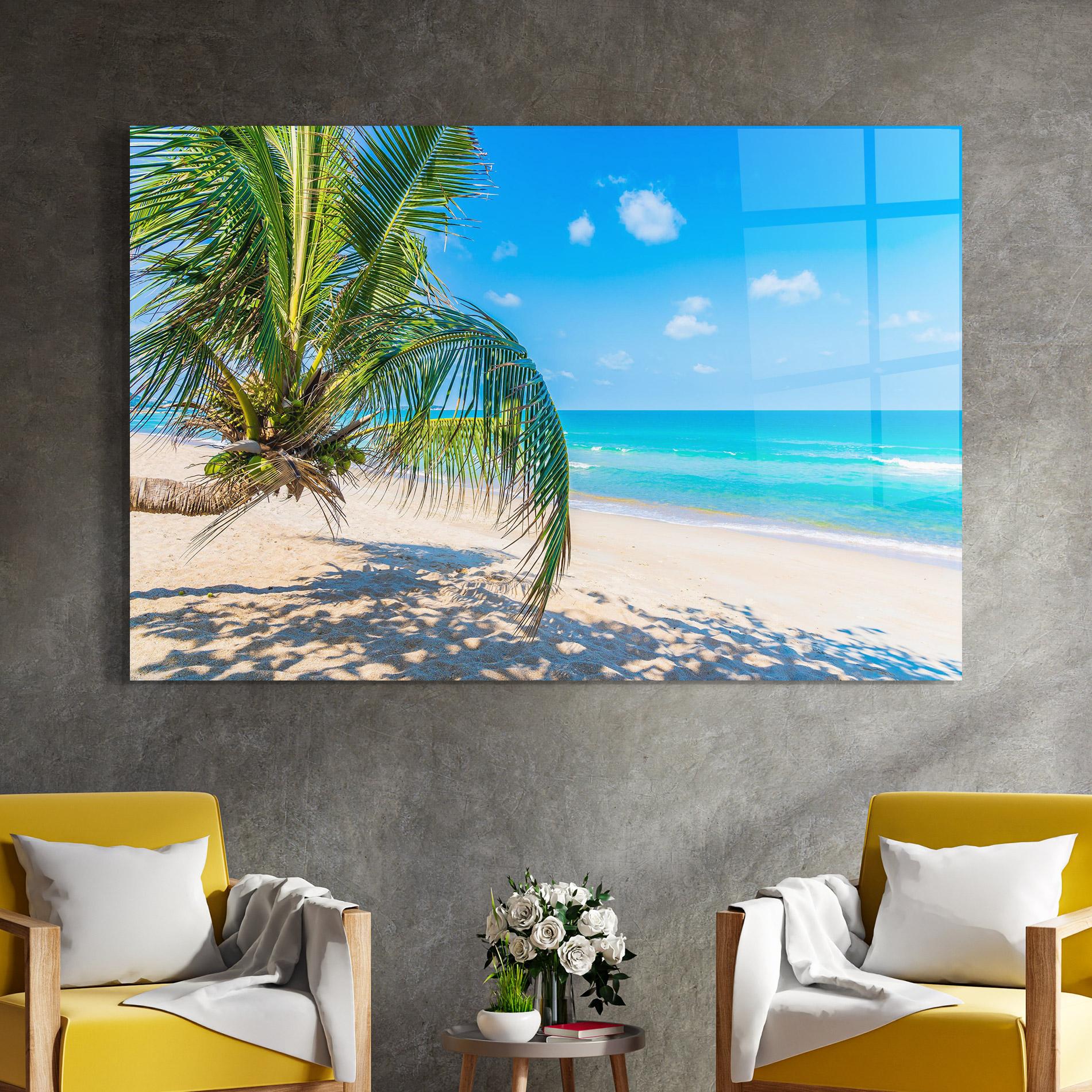 Стъклена картина Tropical Beach View mockup 4