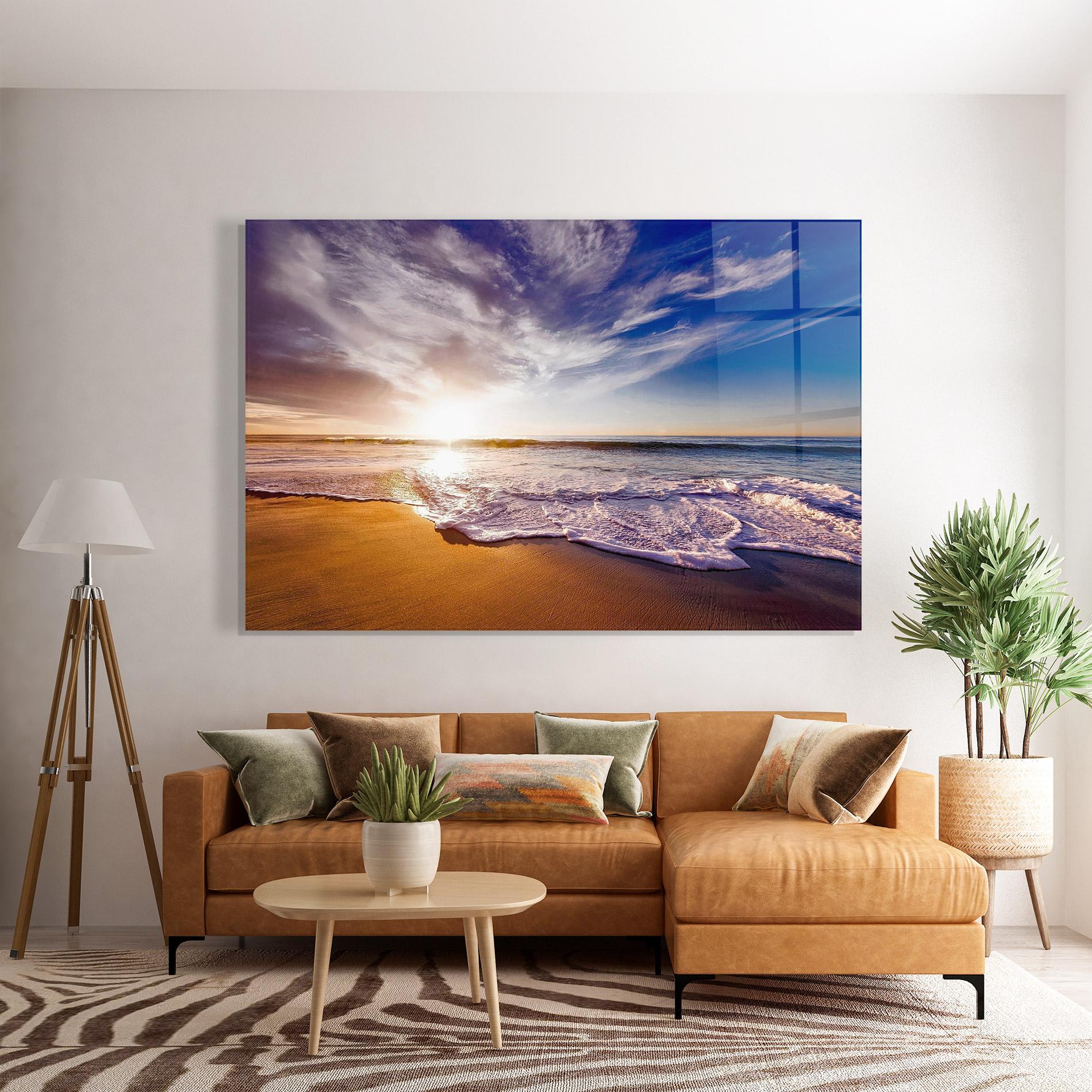 Стъклена картина Beach Sunrise mockup 7