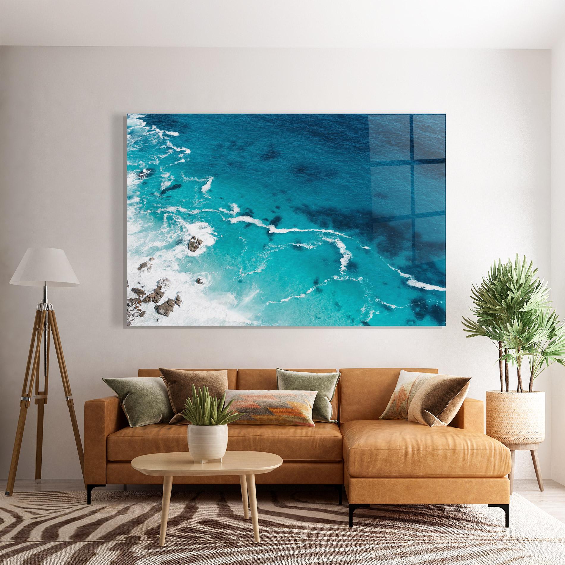 Стъклена картина Blue Water Beach mockup 7