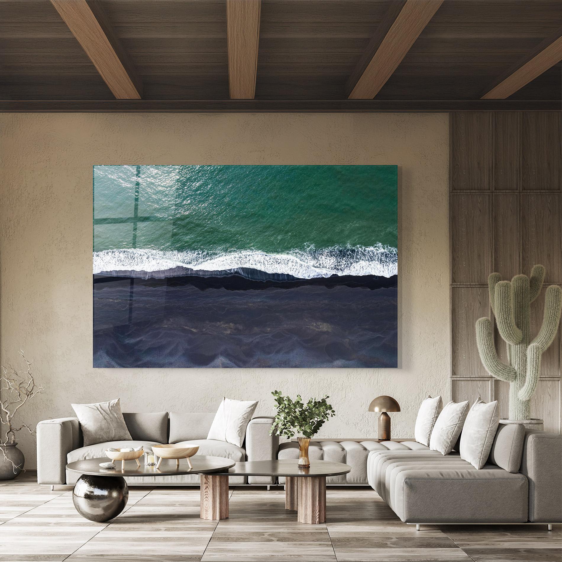 Стъклена картина Green Blue Beach mockup 8