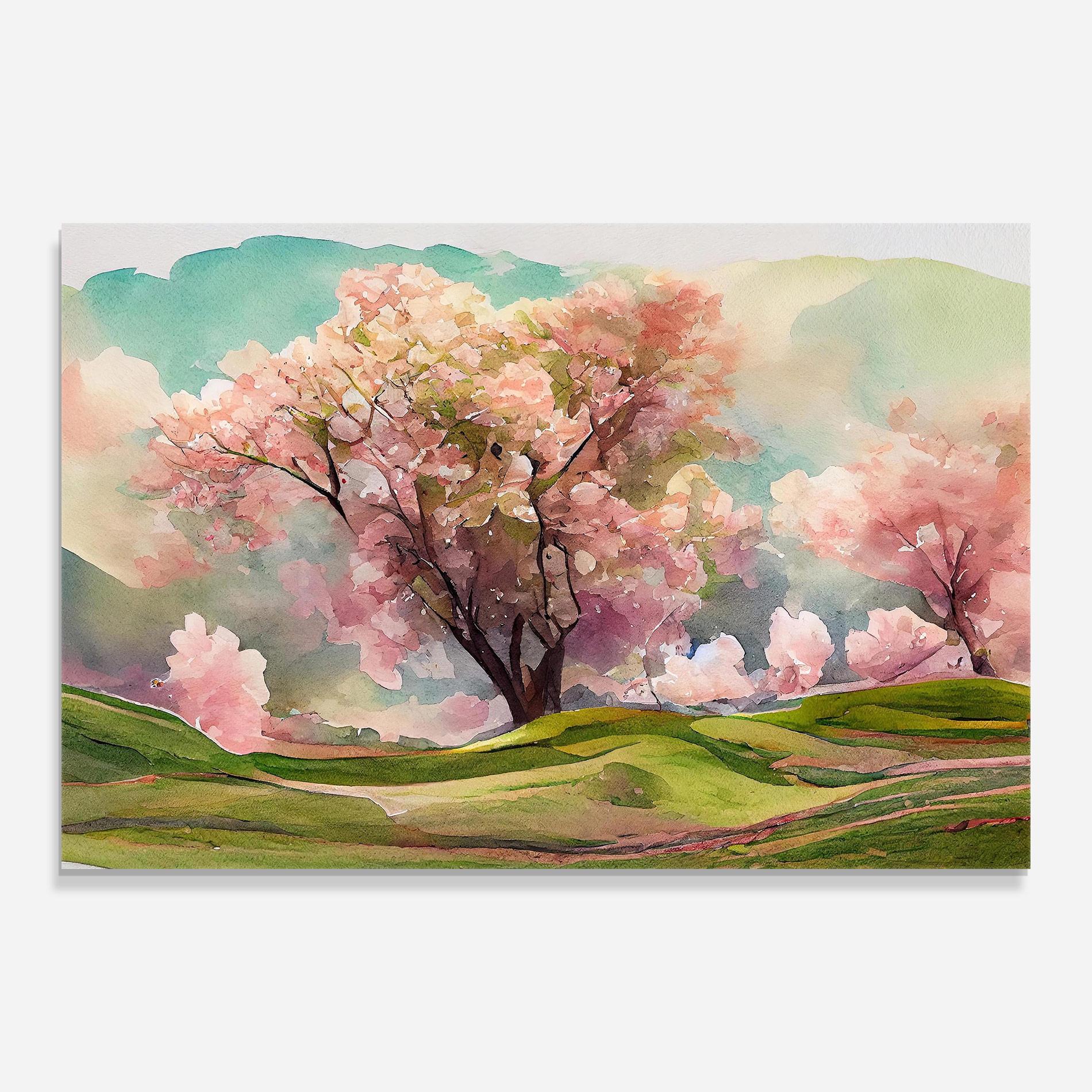 Стъклена картина Big Spring Trees mockup 0