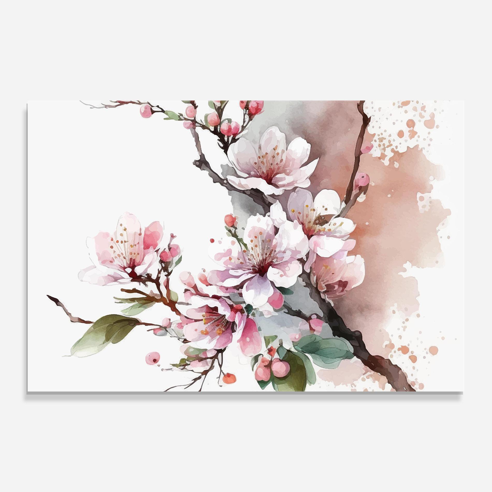 Стъклена картина Cherry Spring Flower mockup 0