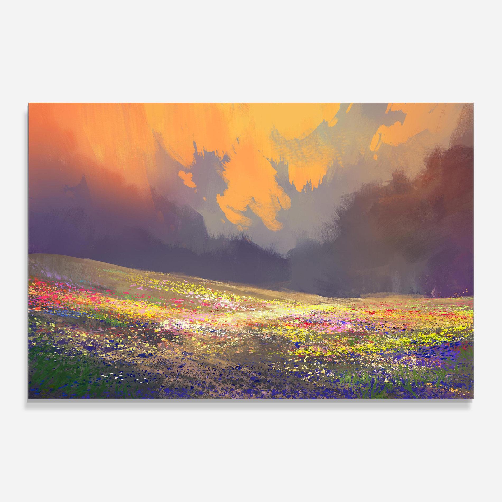 Стъклена картина Pretty Spring Field mockup 0