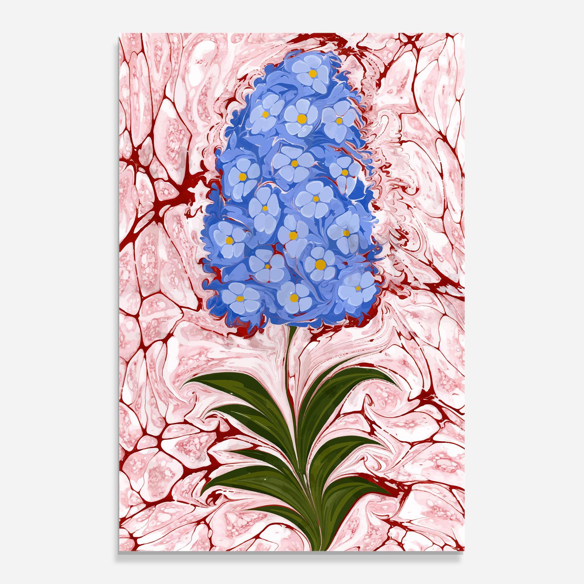 Стъклена картина Blue Spring Flower mockup 0