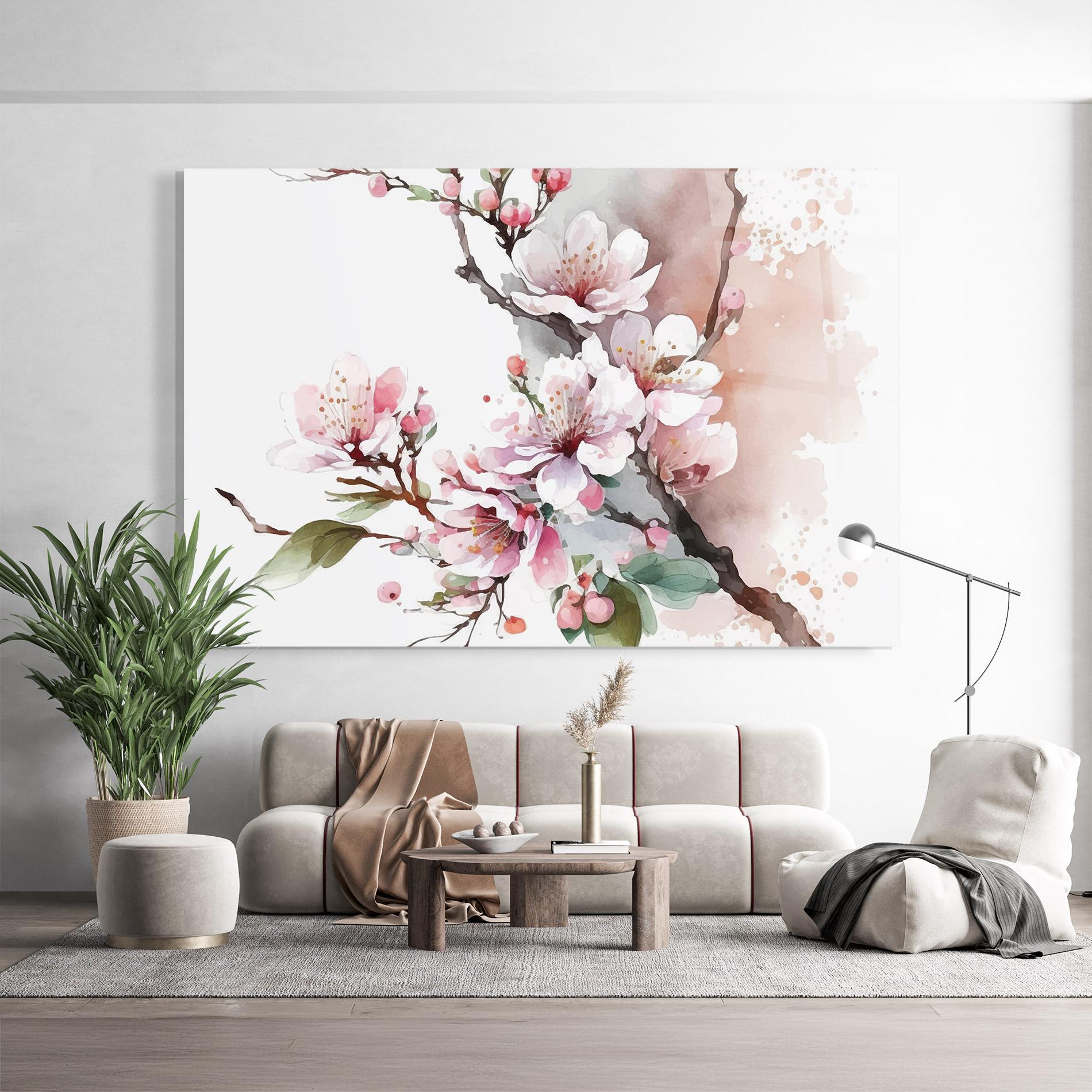 Стъклена картина Cherry Spring Flower mockup 9