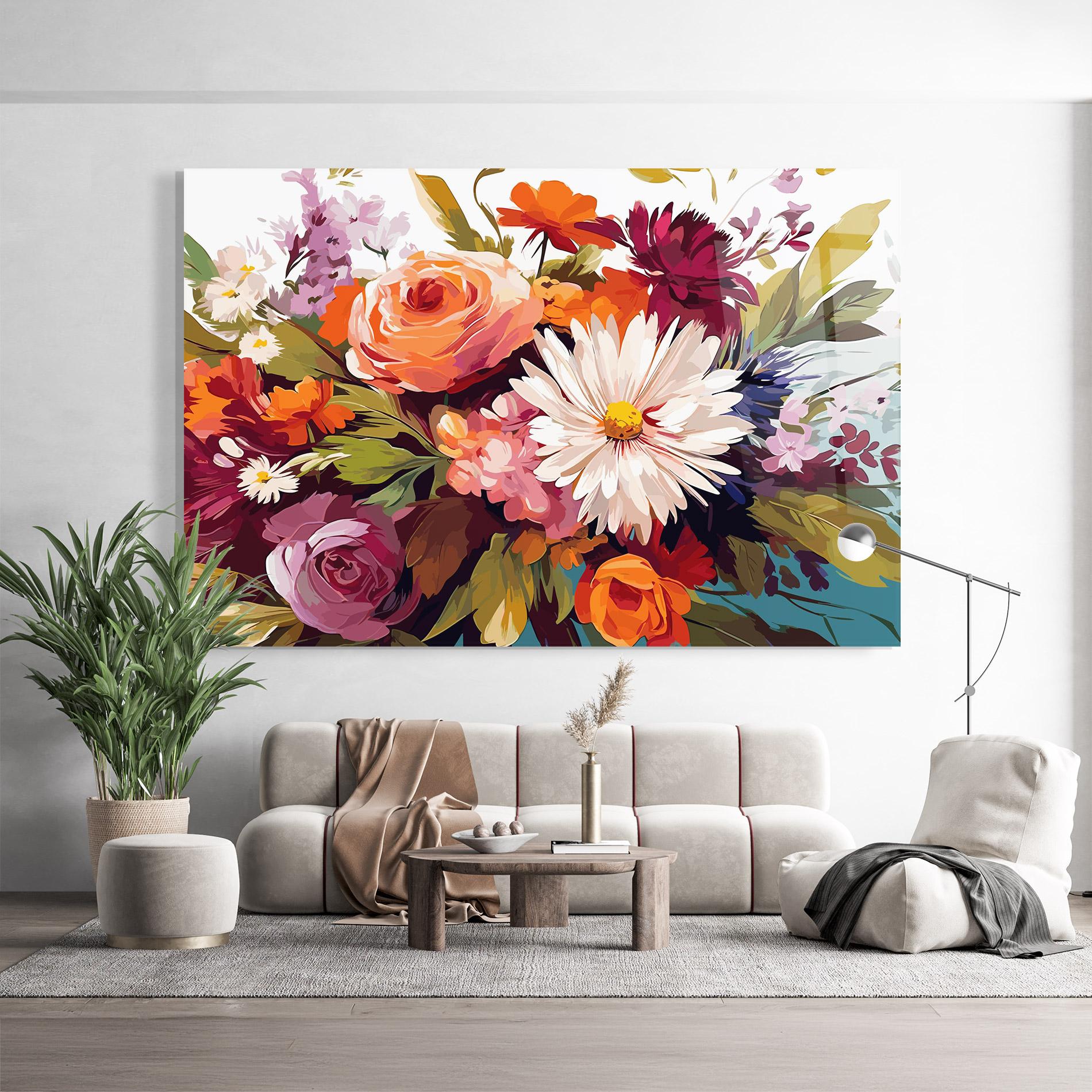 Стъклена картина Cream Orange Spring mockup 9