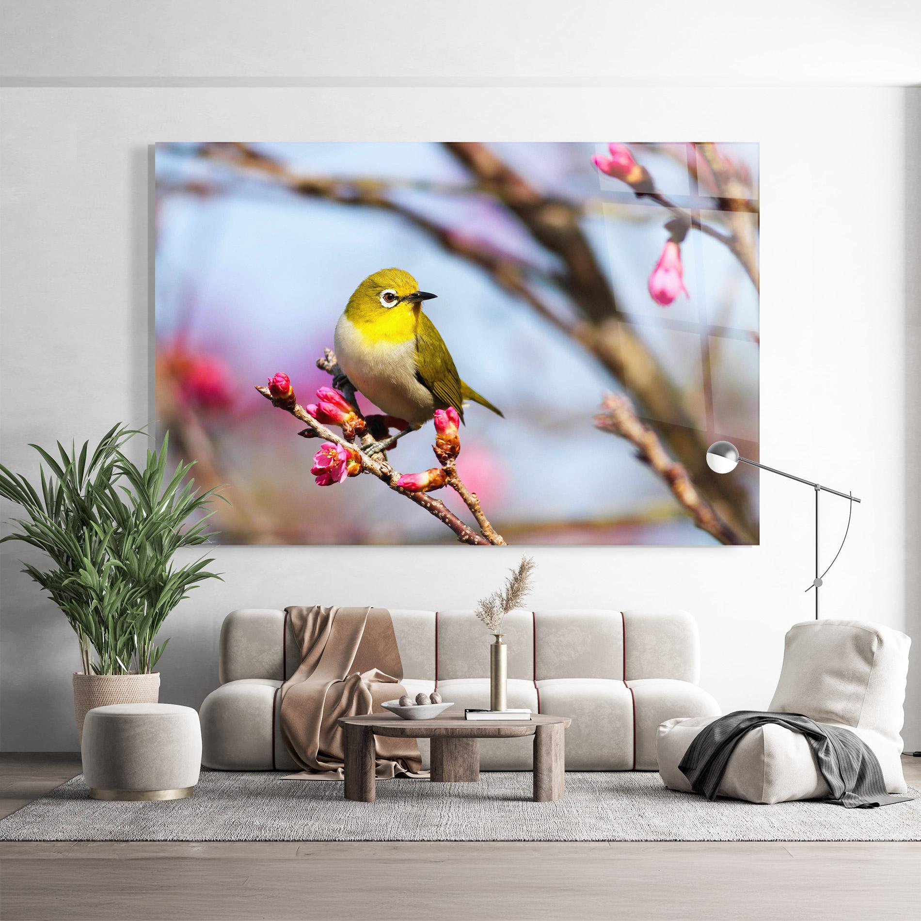 Стъклена картина Cute Pink Flower Buds mockup 9