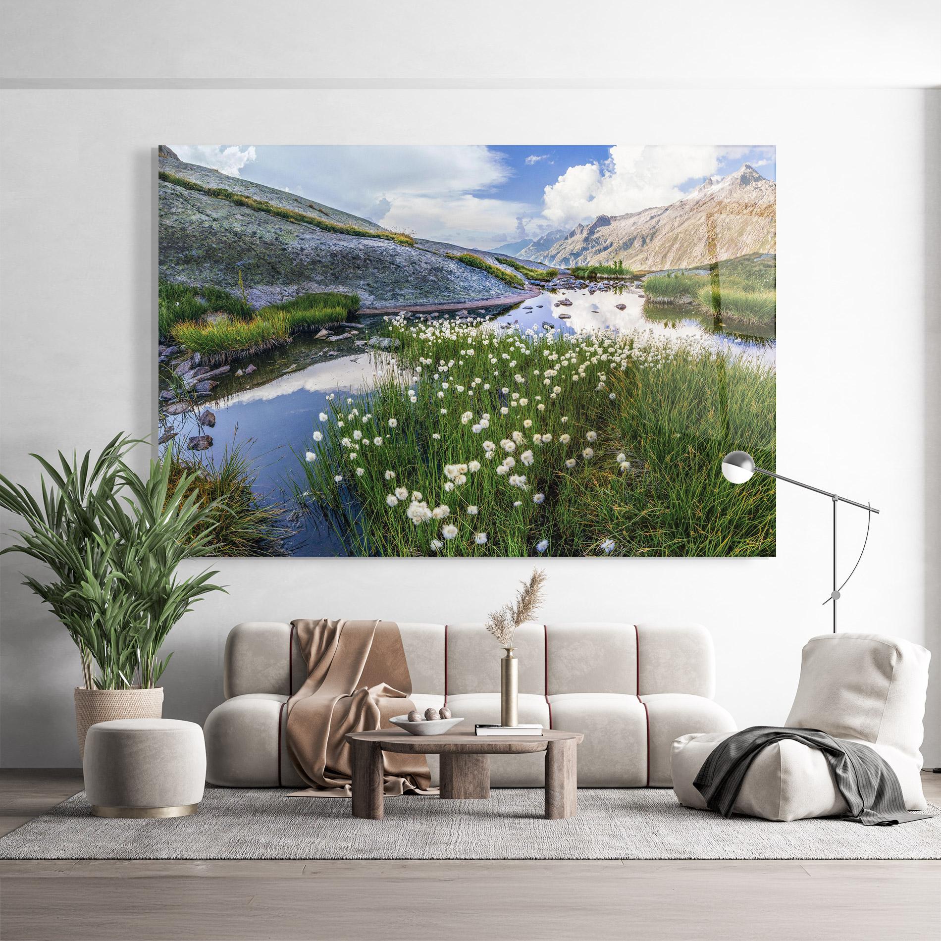 Стъклена картина Lake Spring View mockup 9
