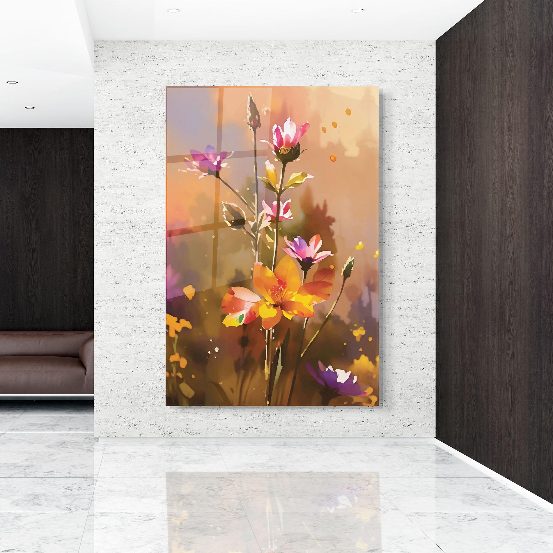 Стъклена картина Orange Pink Spring mockup 9