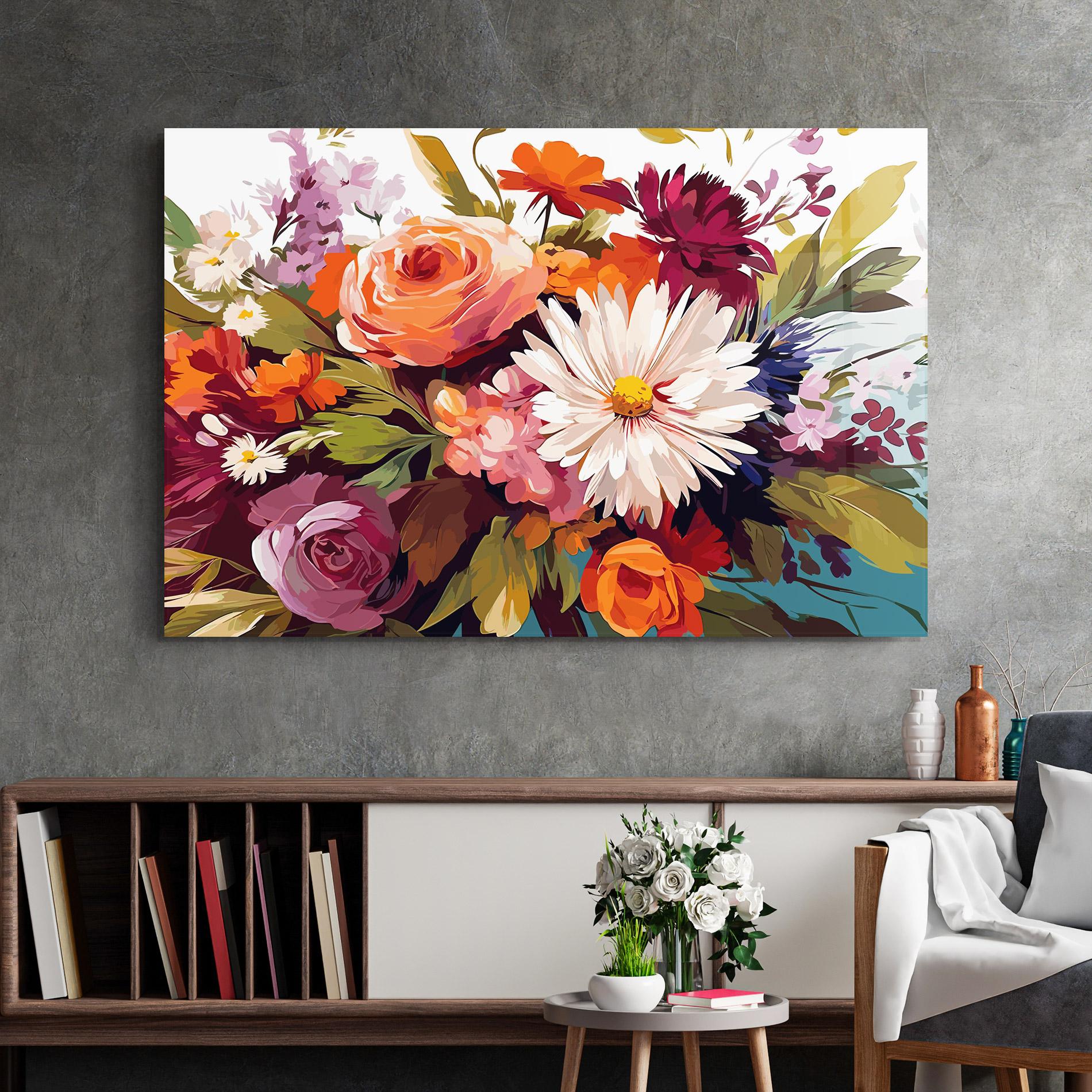 Стъклена картина Cream Orange Spring mockup 2