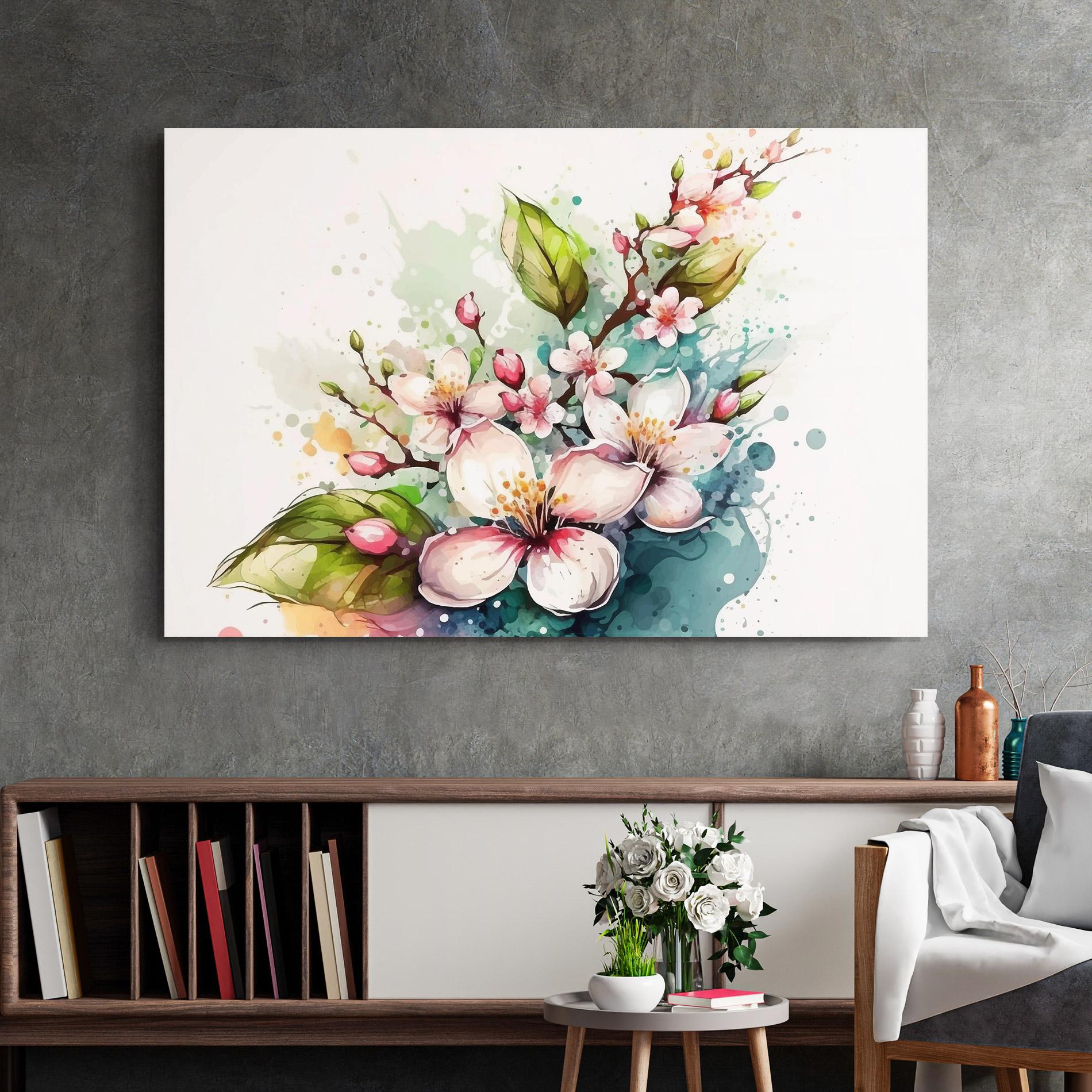 Стъклена картина Cream Pink Spring mockup 2