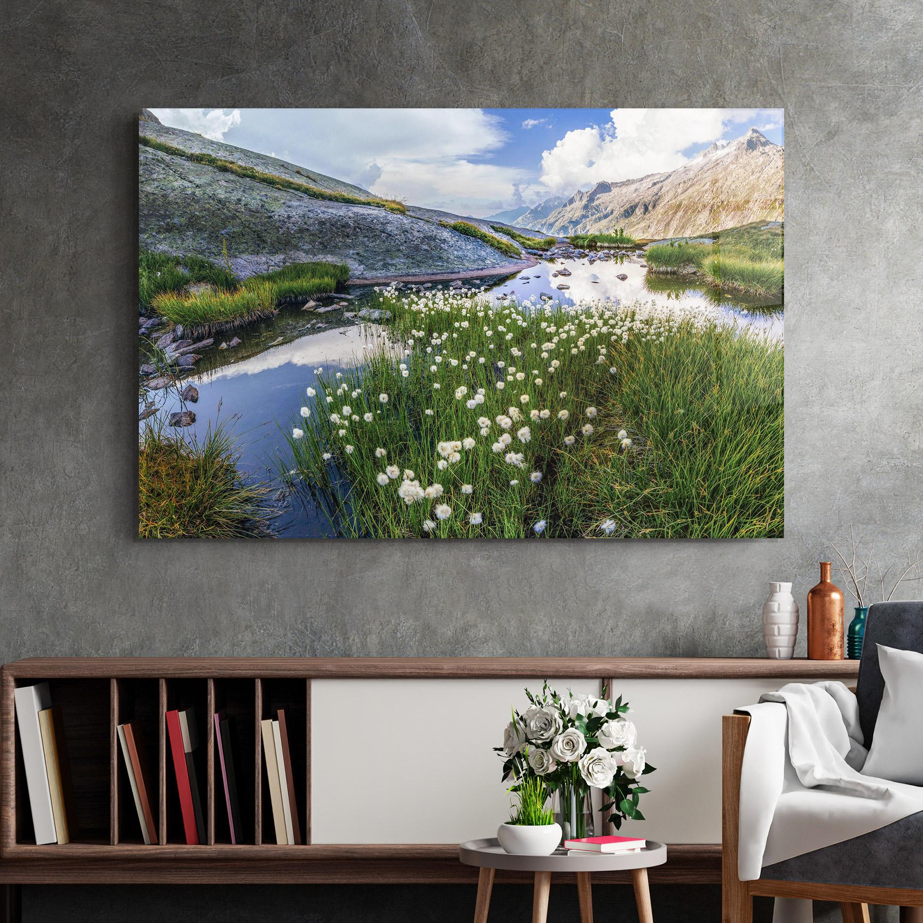 Стъклена картина Lake Spring View mockup 2