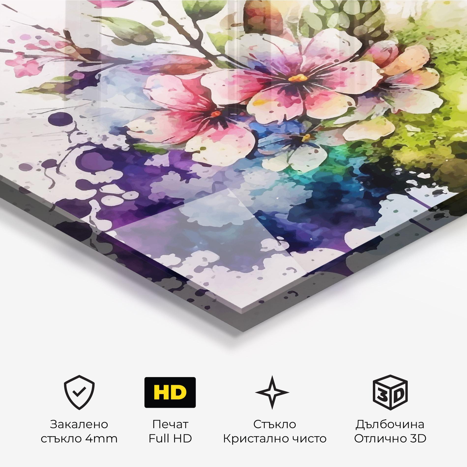 Стъклена картина Color Mix Spring mockup 3