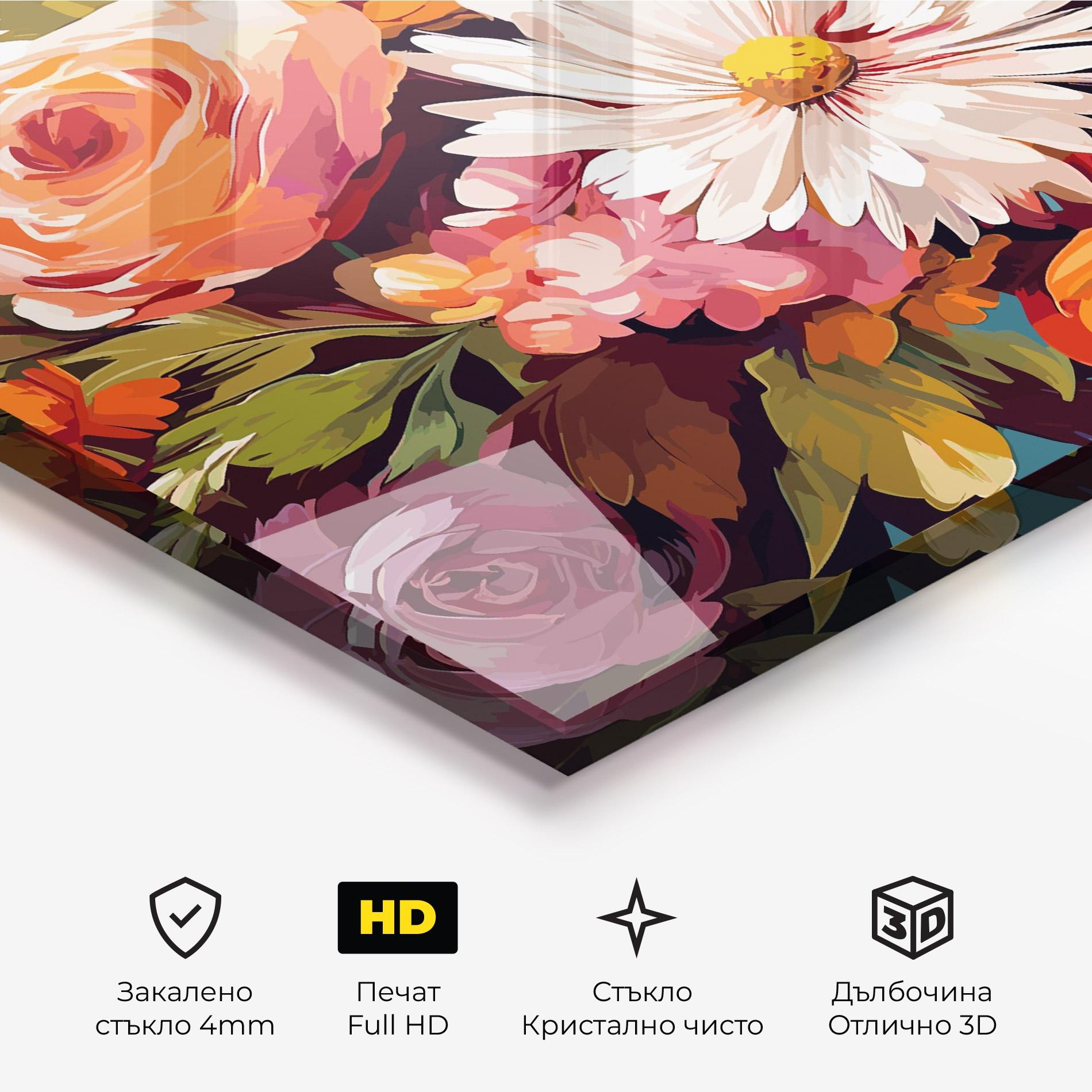 Стъклена картина Cream Orange Spring mockup 3