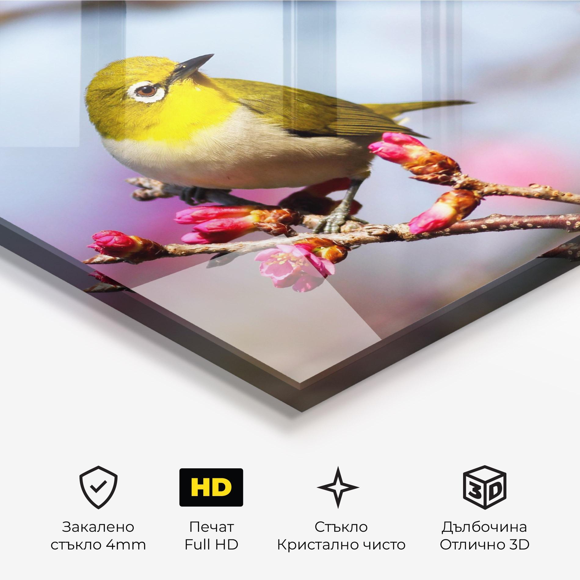 Стъклена картина Cute Pink Flower Buds mockup 3