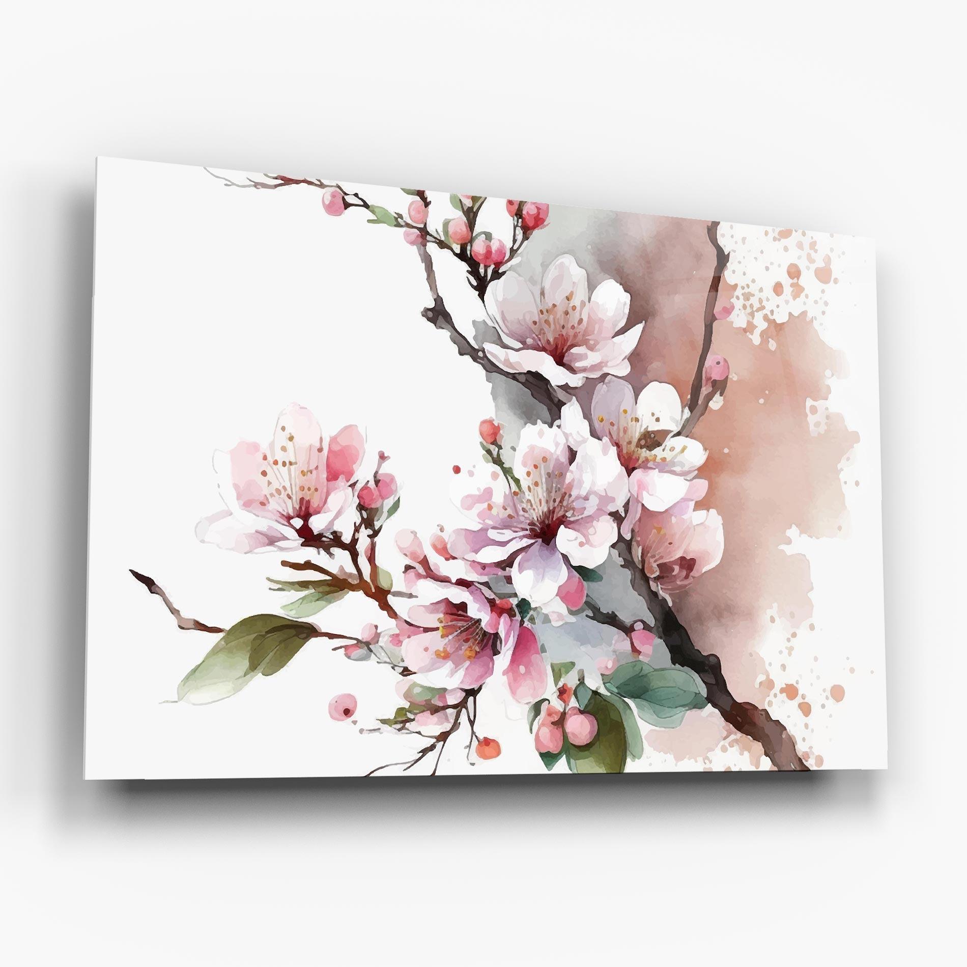 Стъклена картина Cherry Spring Flower mockup 6