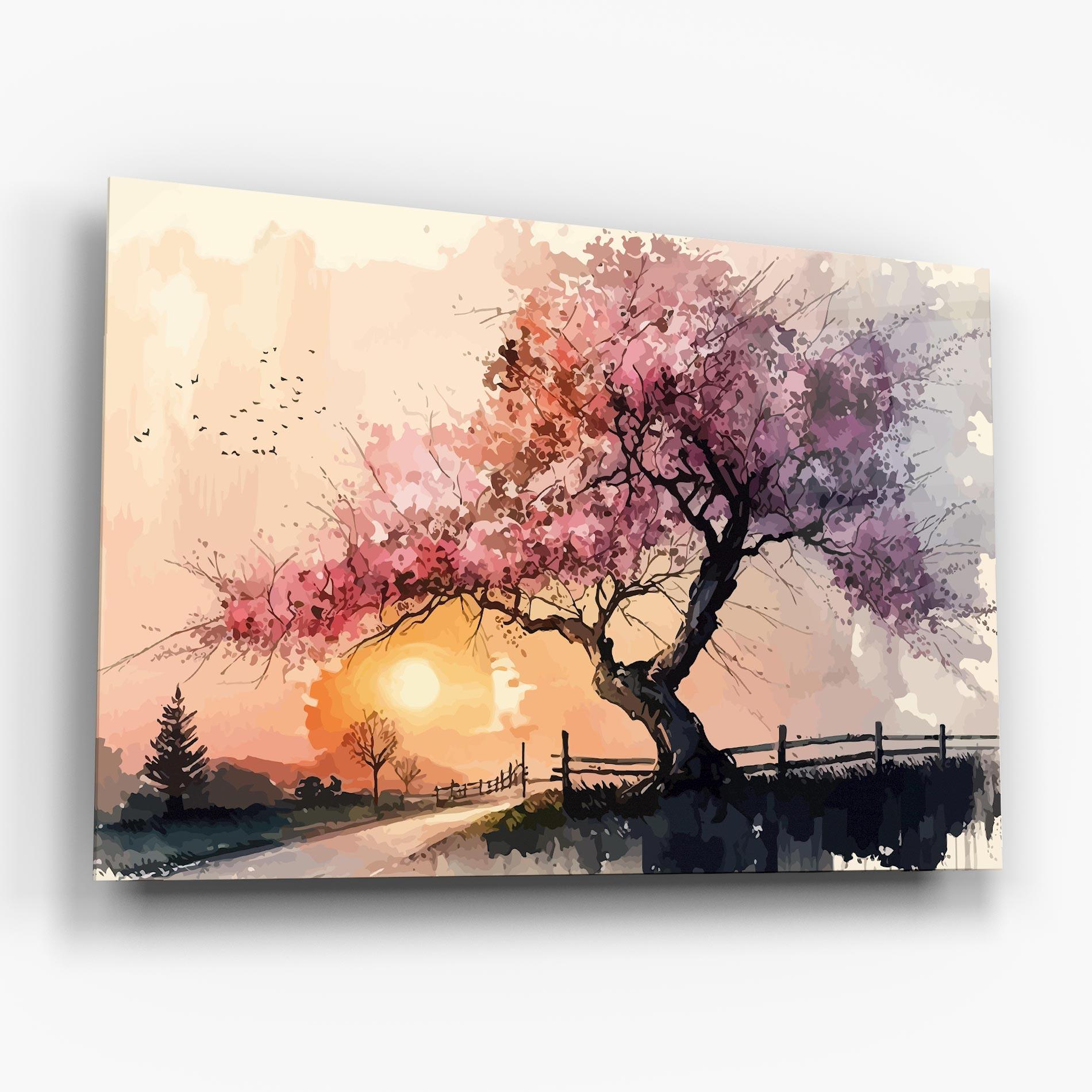 Стъклена картина Sunset Spring mockup 6
