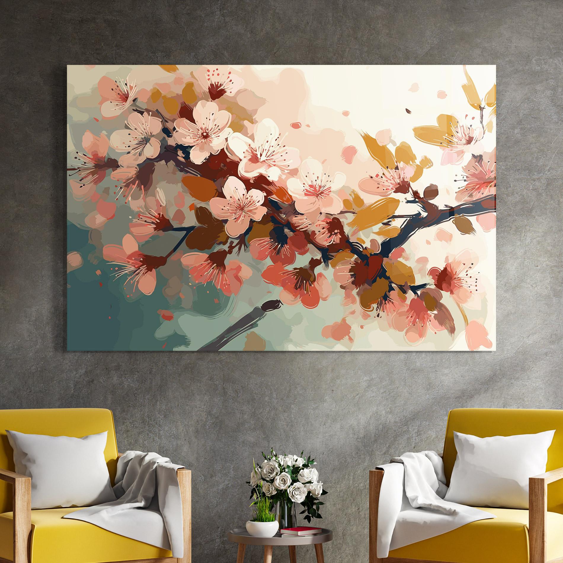 Стъклена картина Cute Spring Flower mockup 4