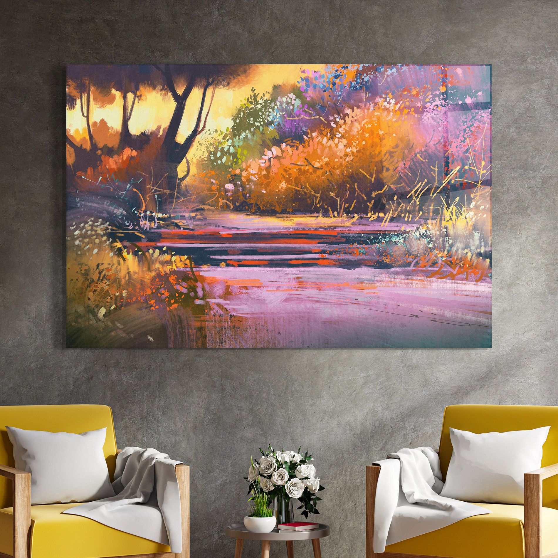 Landscape Colorful Trees mockup 4